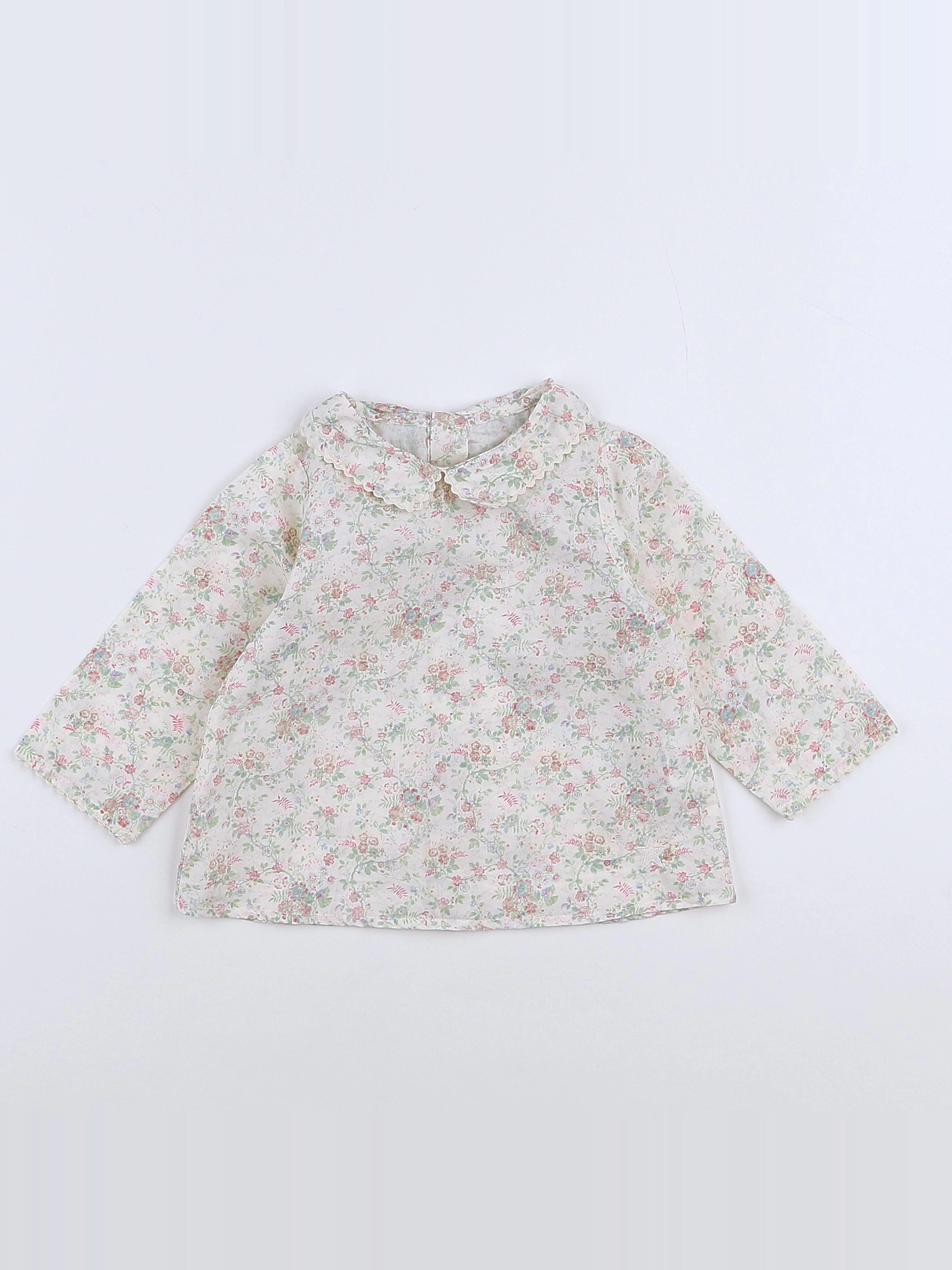 Numae - blouse beige, vert - 9 mois