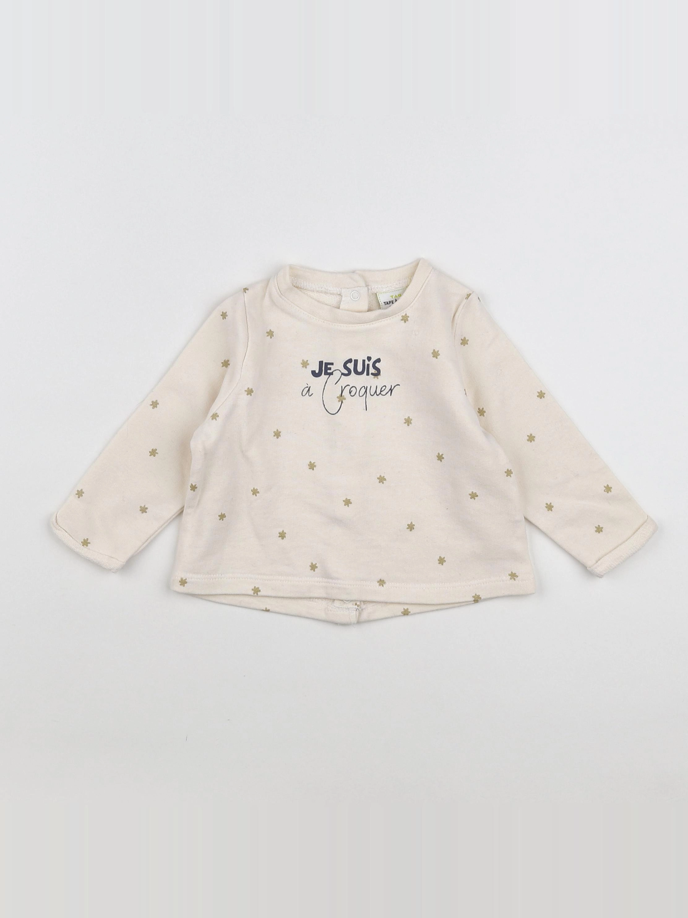 Tape à l'oeil - sweat beige, or - 6 mois