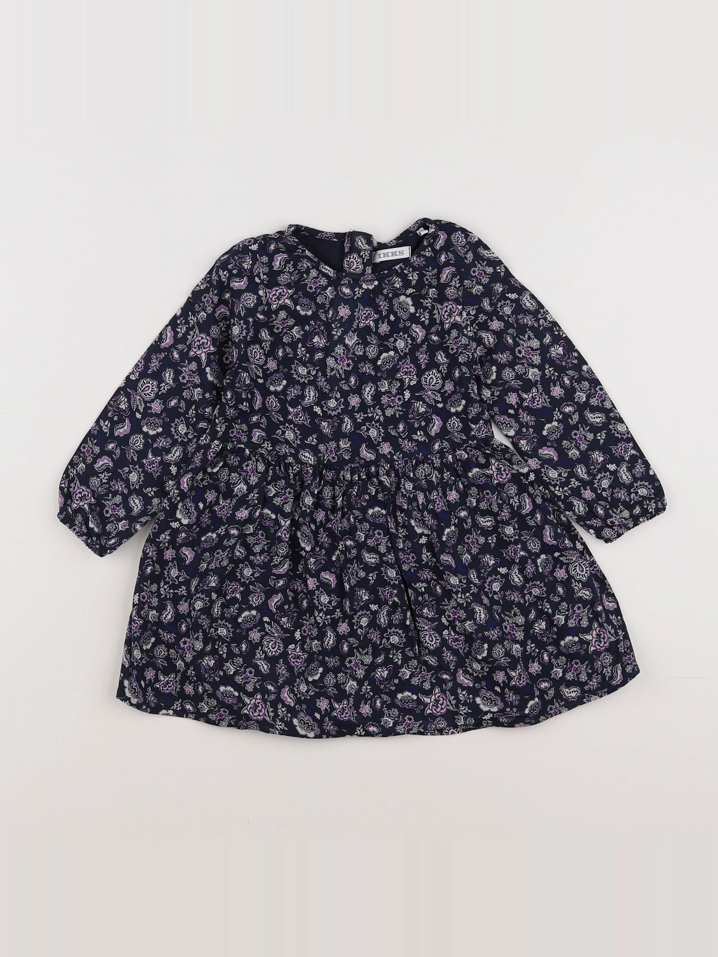 IKKS - robe bleu, violet - 18 mois