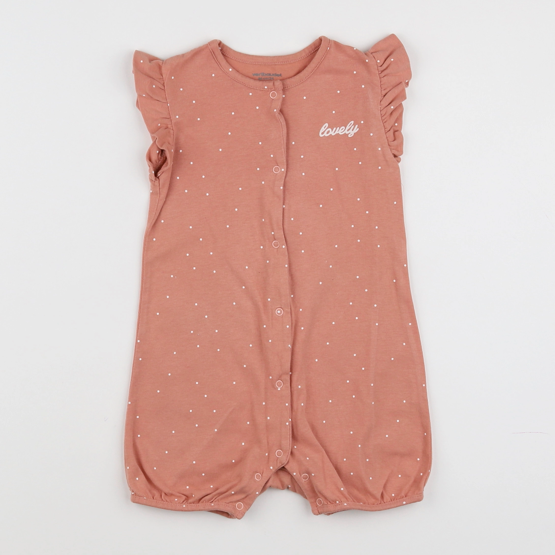 Vertbaudet - combinaison rose, blanc - 2 ans
