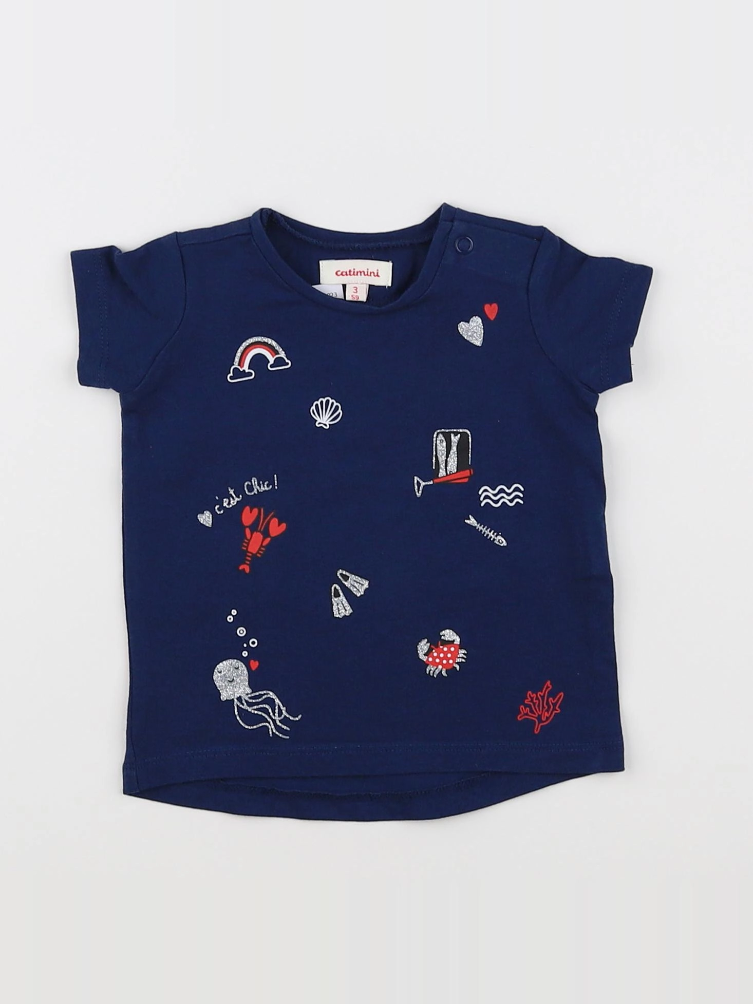 Catimini - tee-shirt bleu - 3 mois