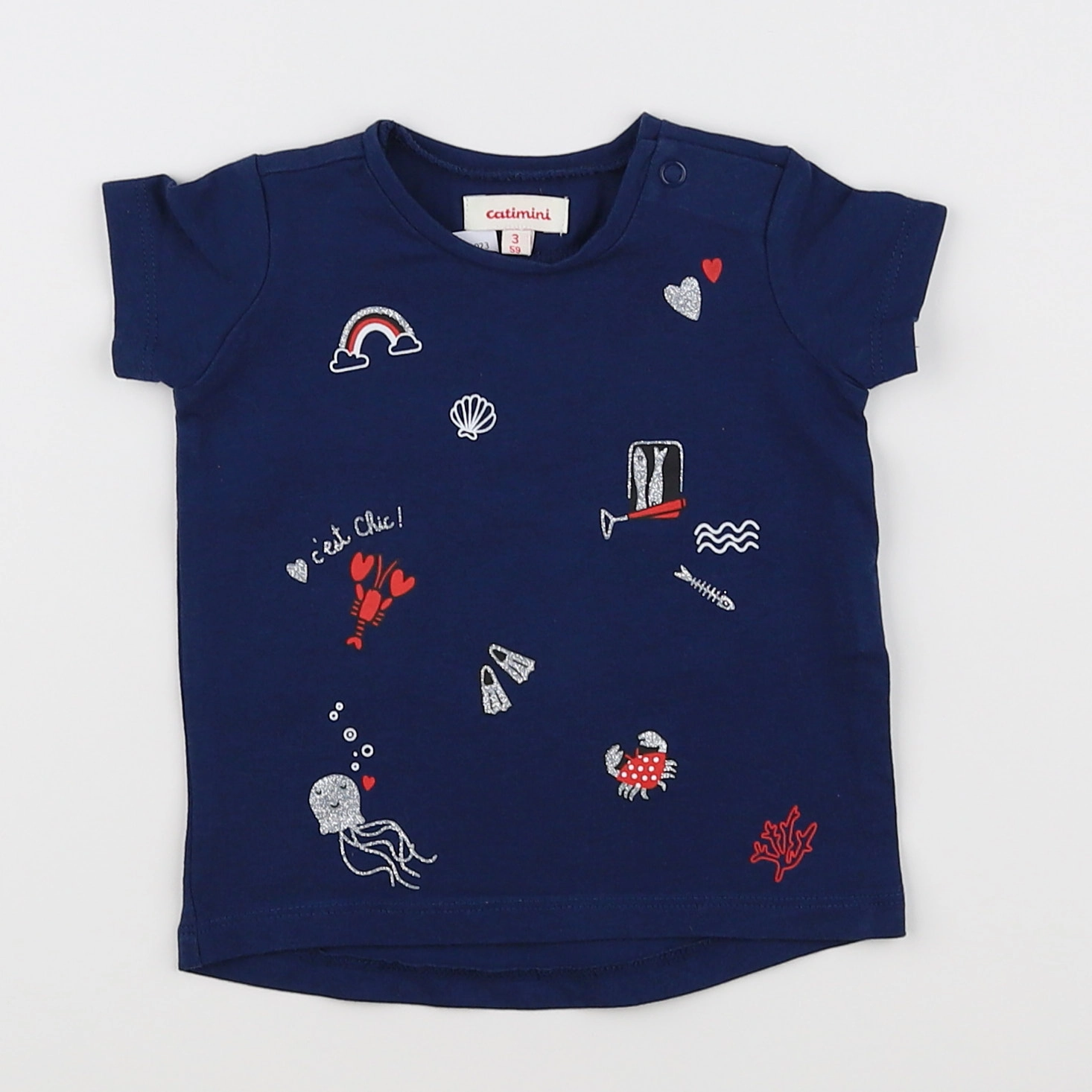 Catimini - tee-shirt bleu - 3 mois