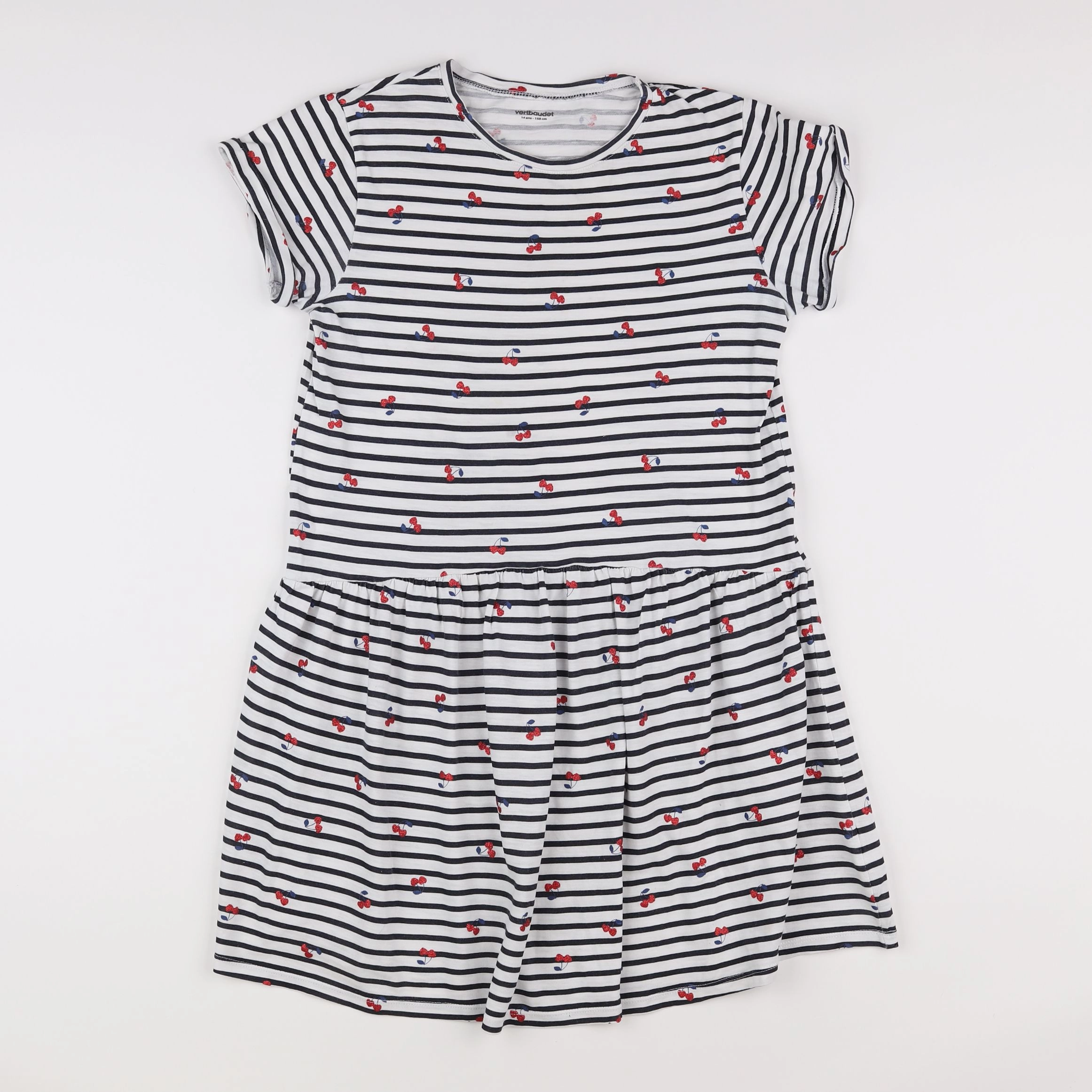 Vertbaudet - robe blanc, bleu - 14 ans