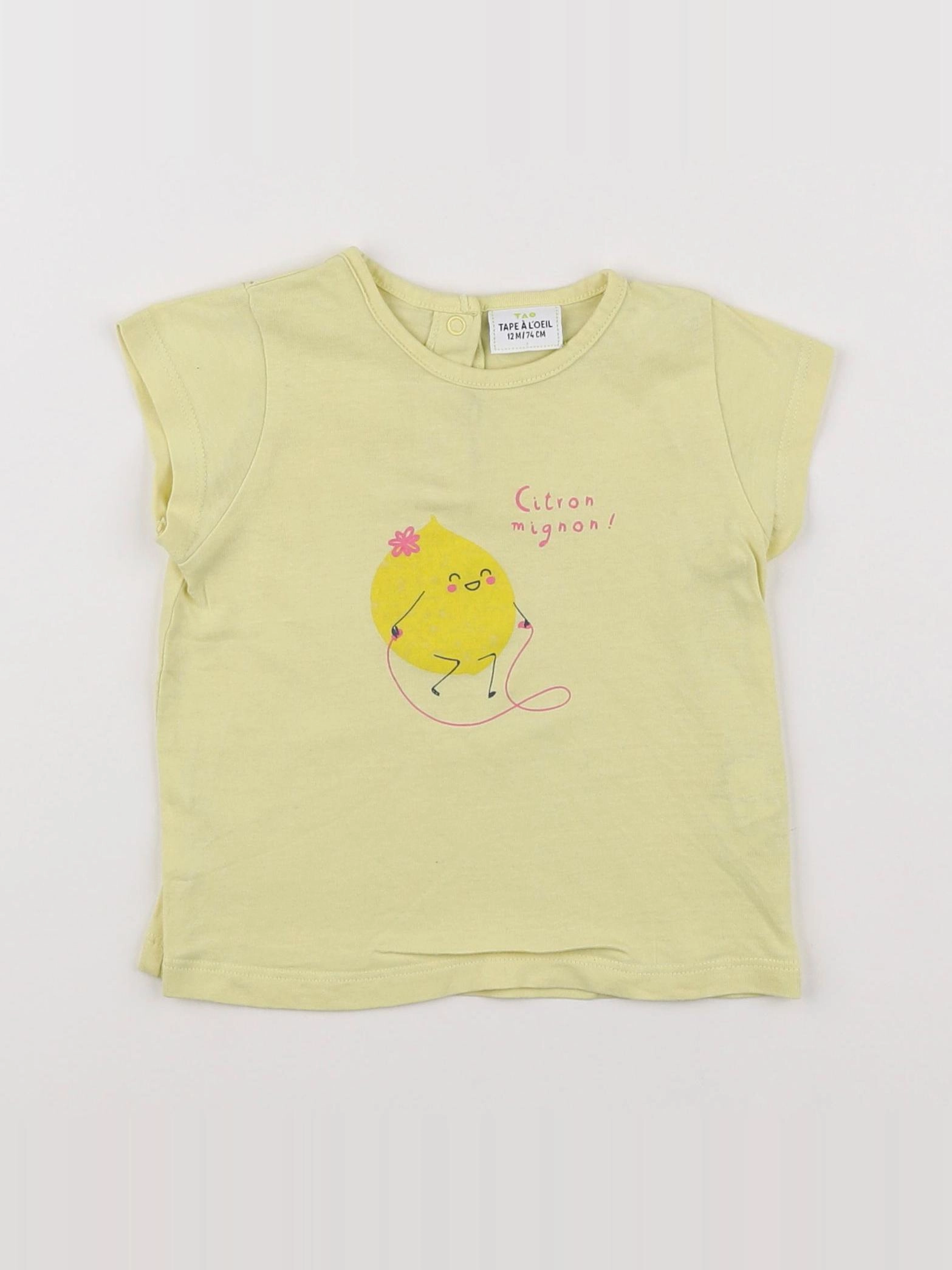 Tape à l'oeil - tee-shirt jaune - 12 mois