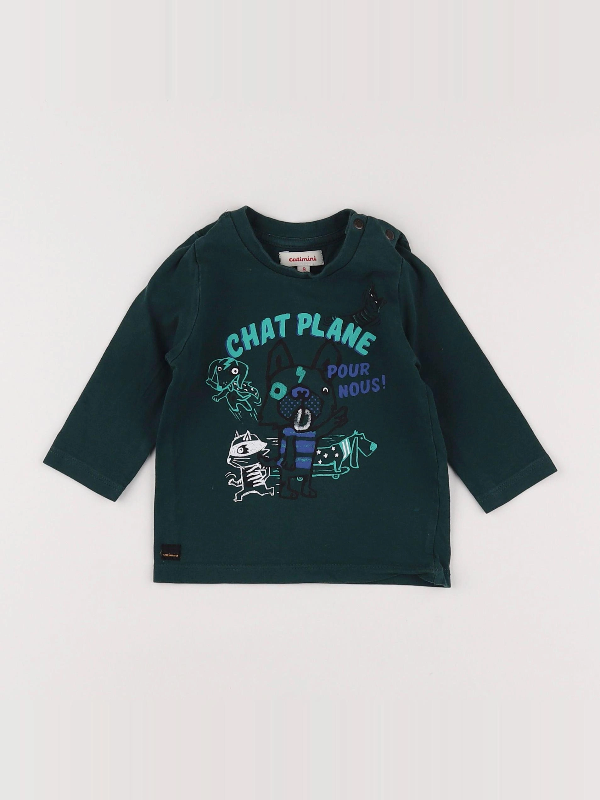 Catimini - tee-shirt vert - 9 mois