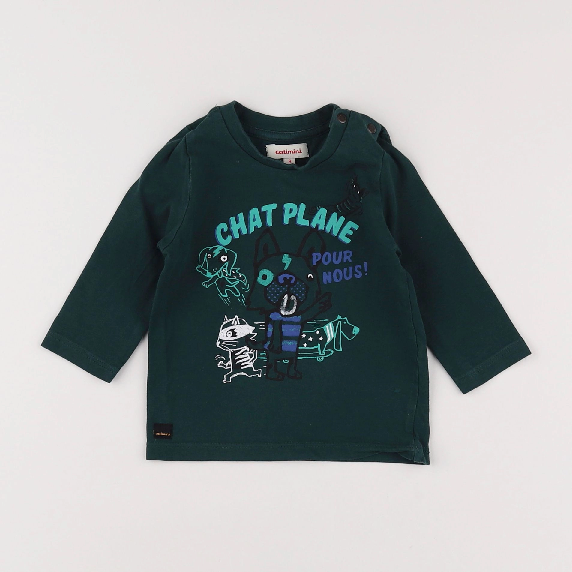 Catimini - tee-shirt vert - 9 mois