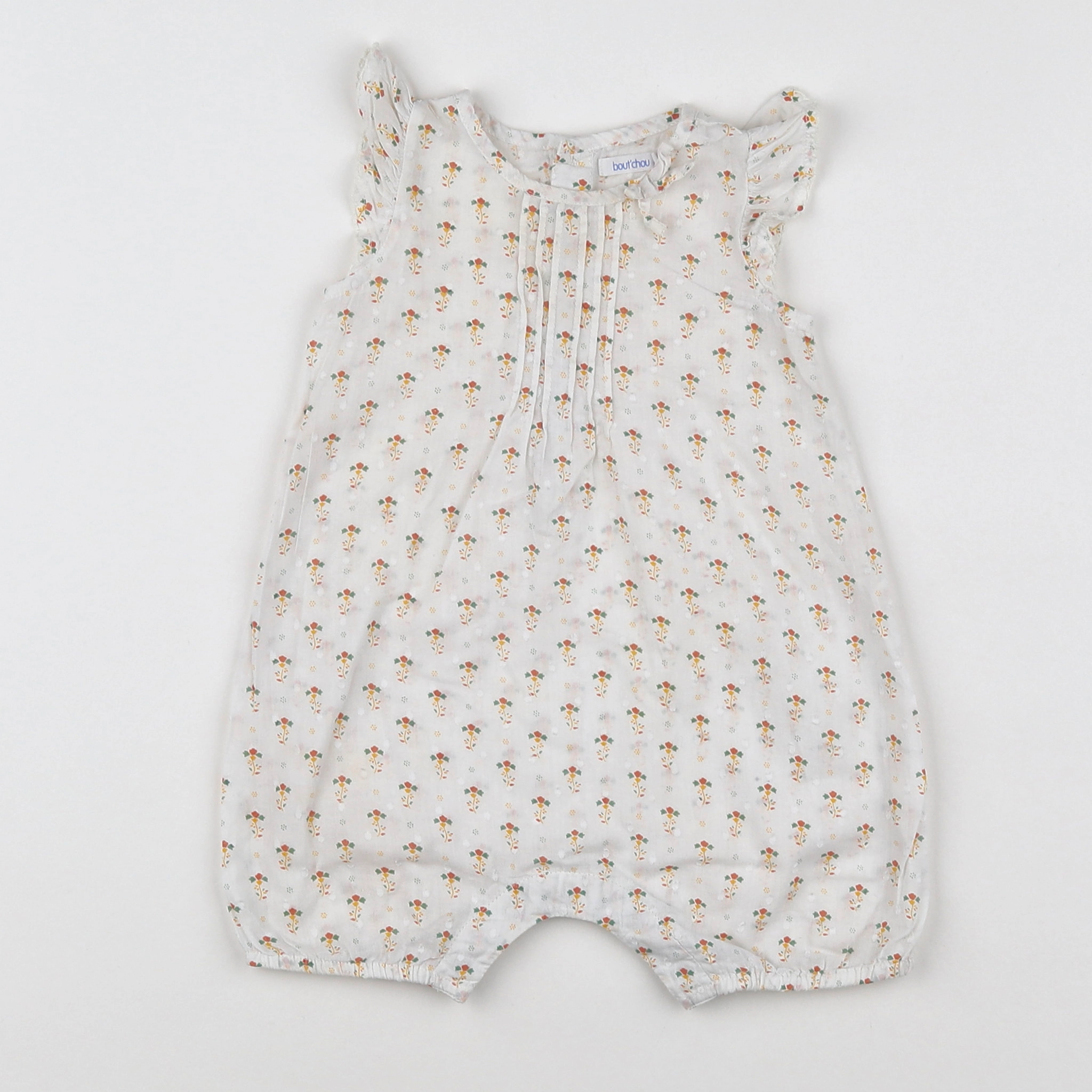 Boutchou - combinaison blanc, orange - 6 mois