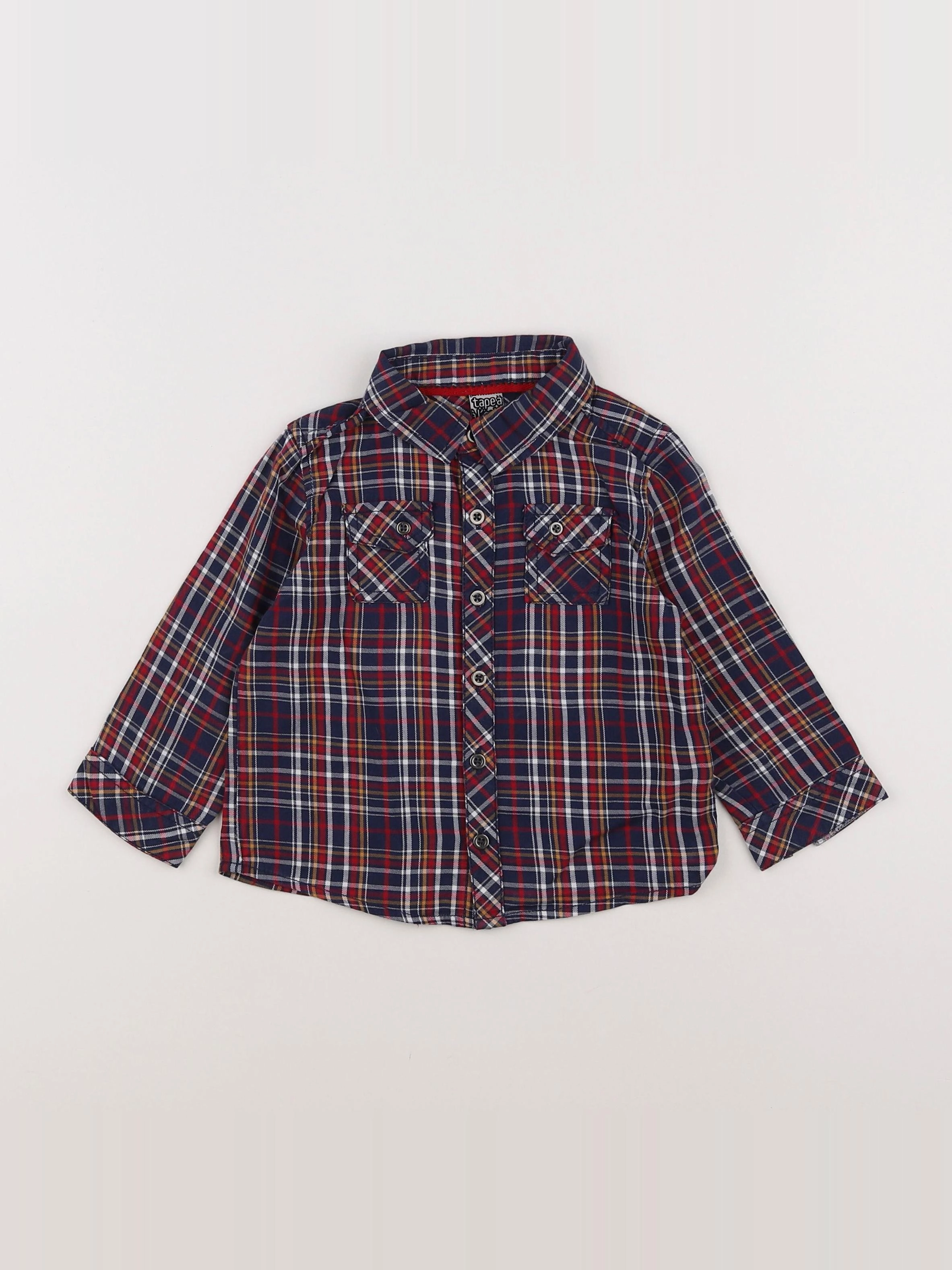 Tape à l'oeil - chemise bleu, rouge, multicolore - 18 mois