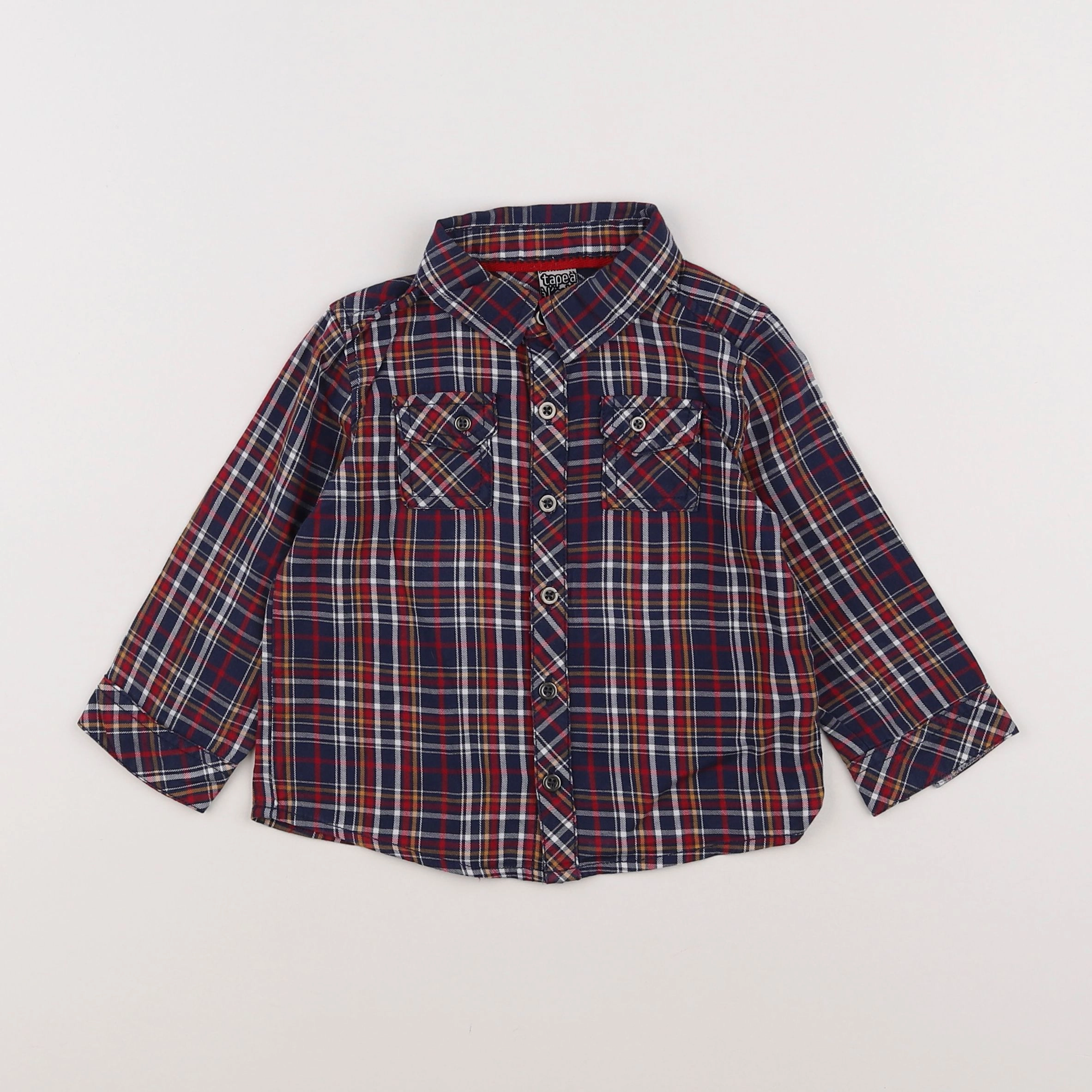 Tape à l'oeil - chemise bleu, rouge, multicolore - 18 mois