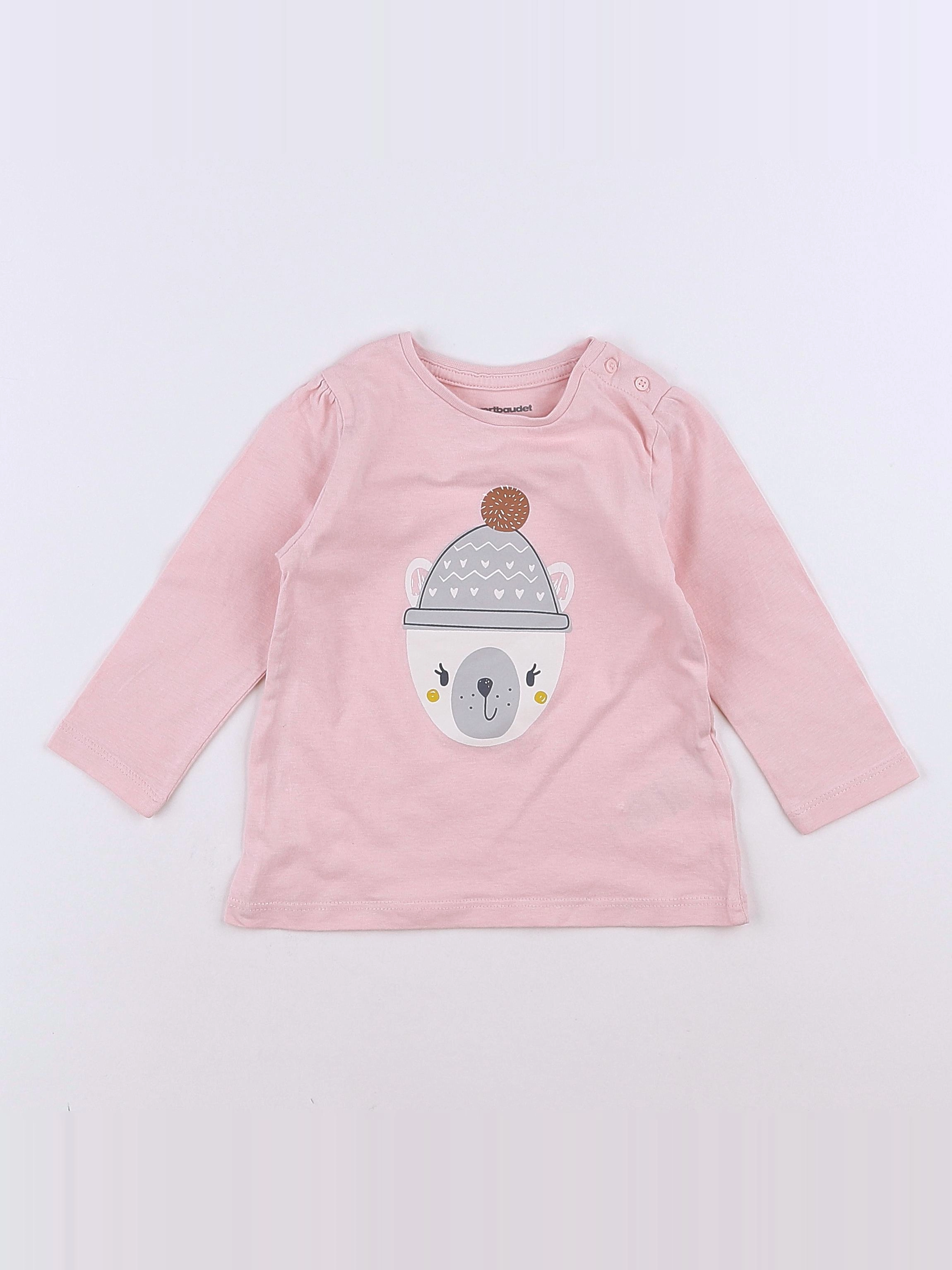 Vertbaudet - tee-shirt rose - 12 mois