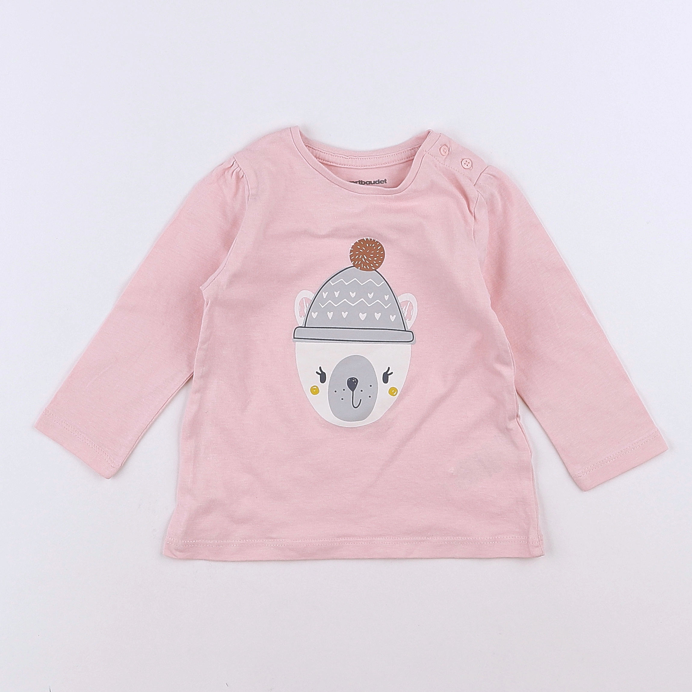 Vertbaudet - tee-shirt rose - 12 mois