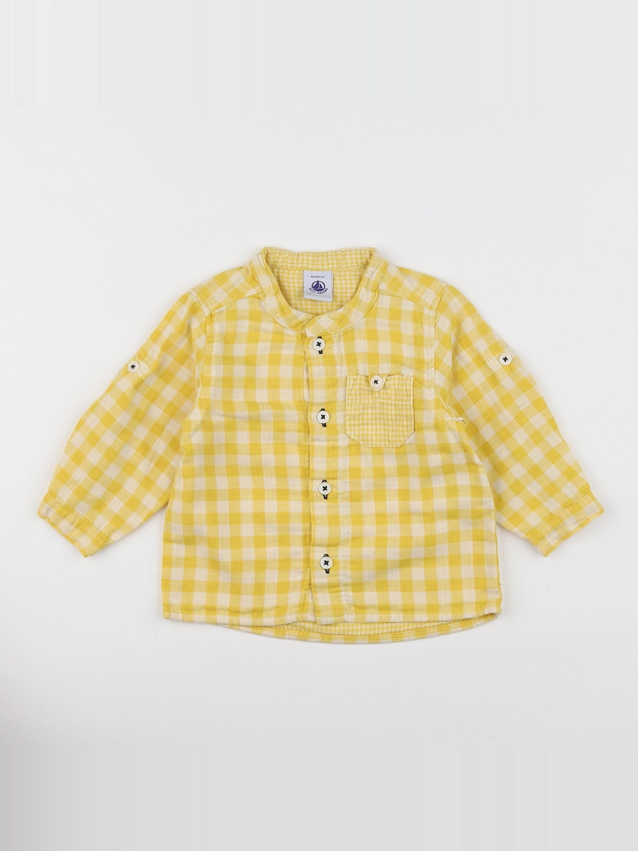 Petit Bateau - chemise jaune - 6 mois