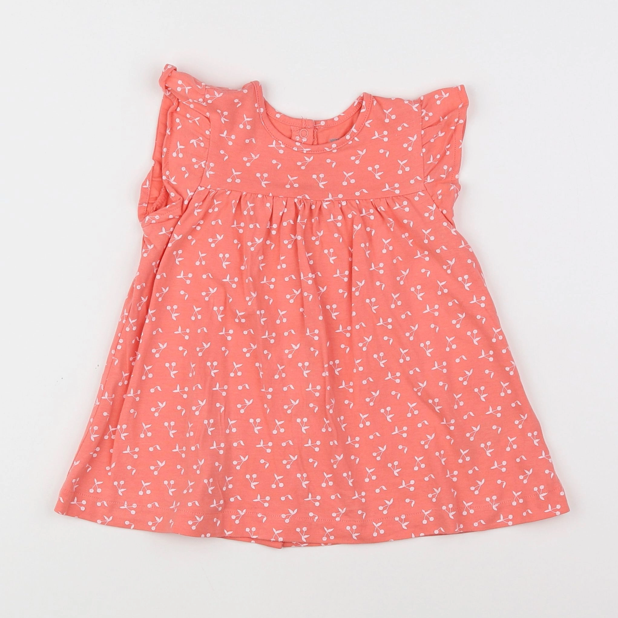 Vertbaudet - robe rose, blanc - 9 mois