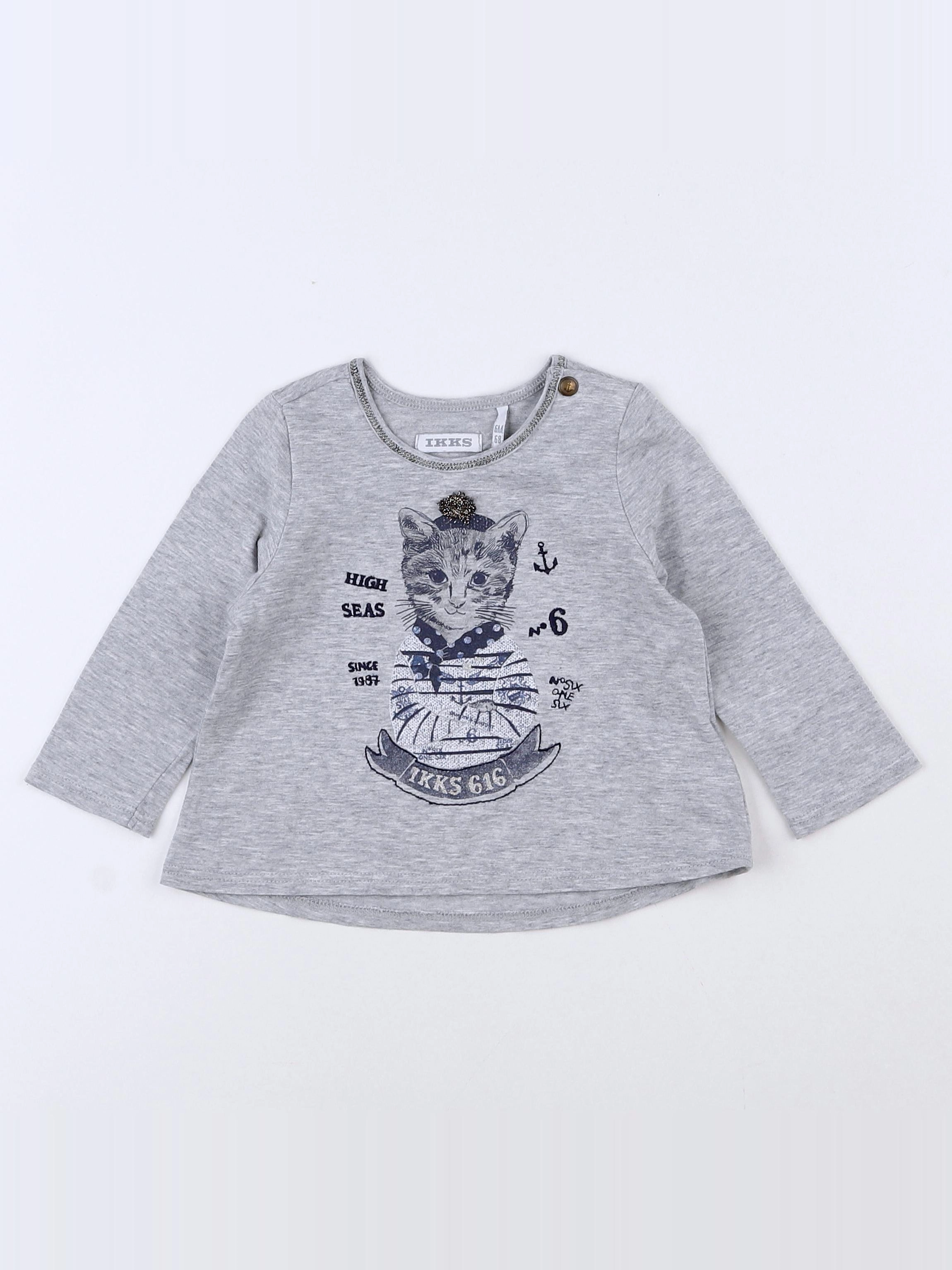IKKS - tee-shirt gris - 6 mois
