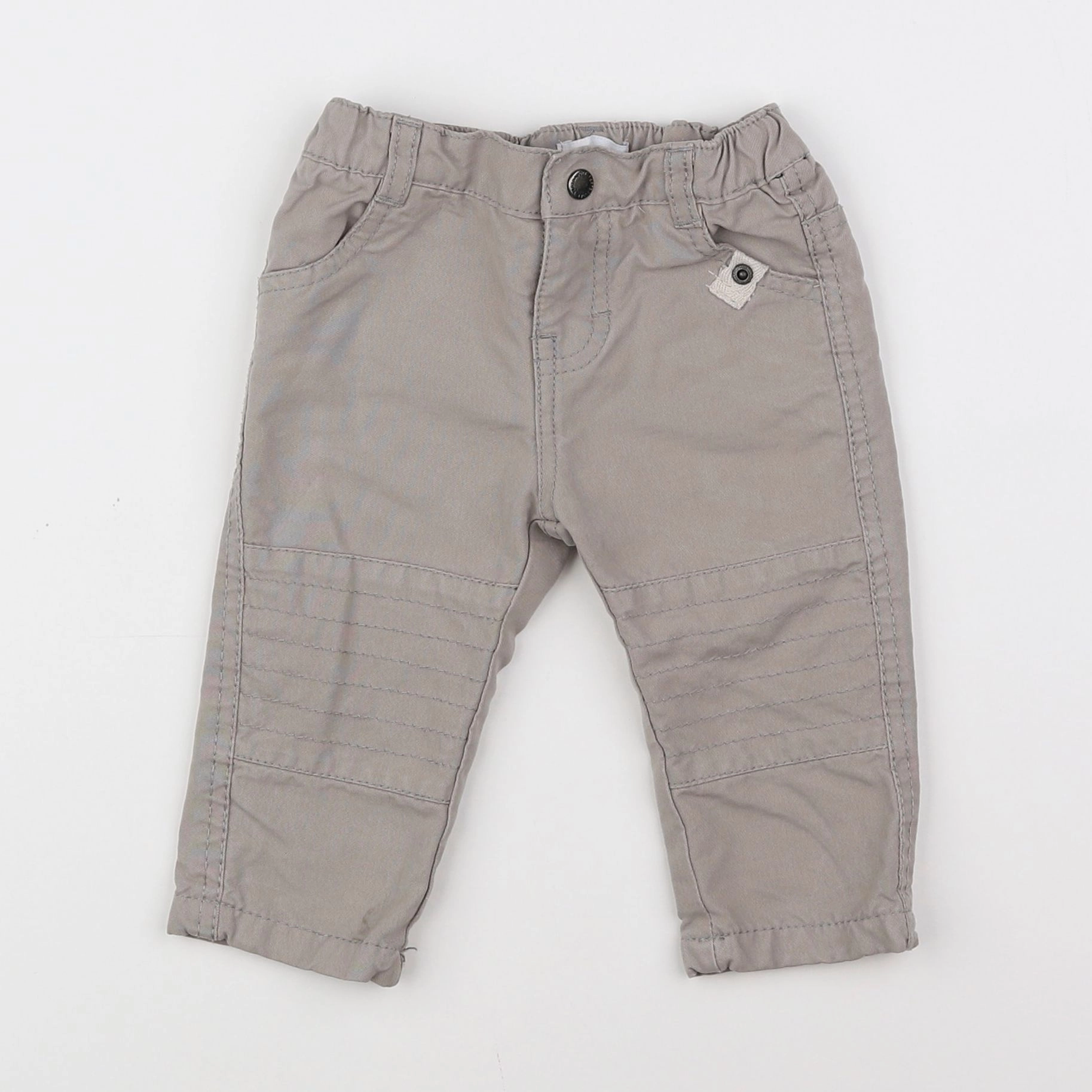 Vertbaudet - pantalon taupe - 9 mois