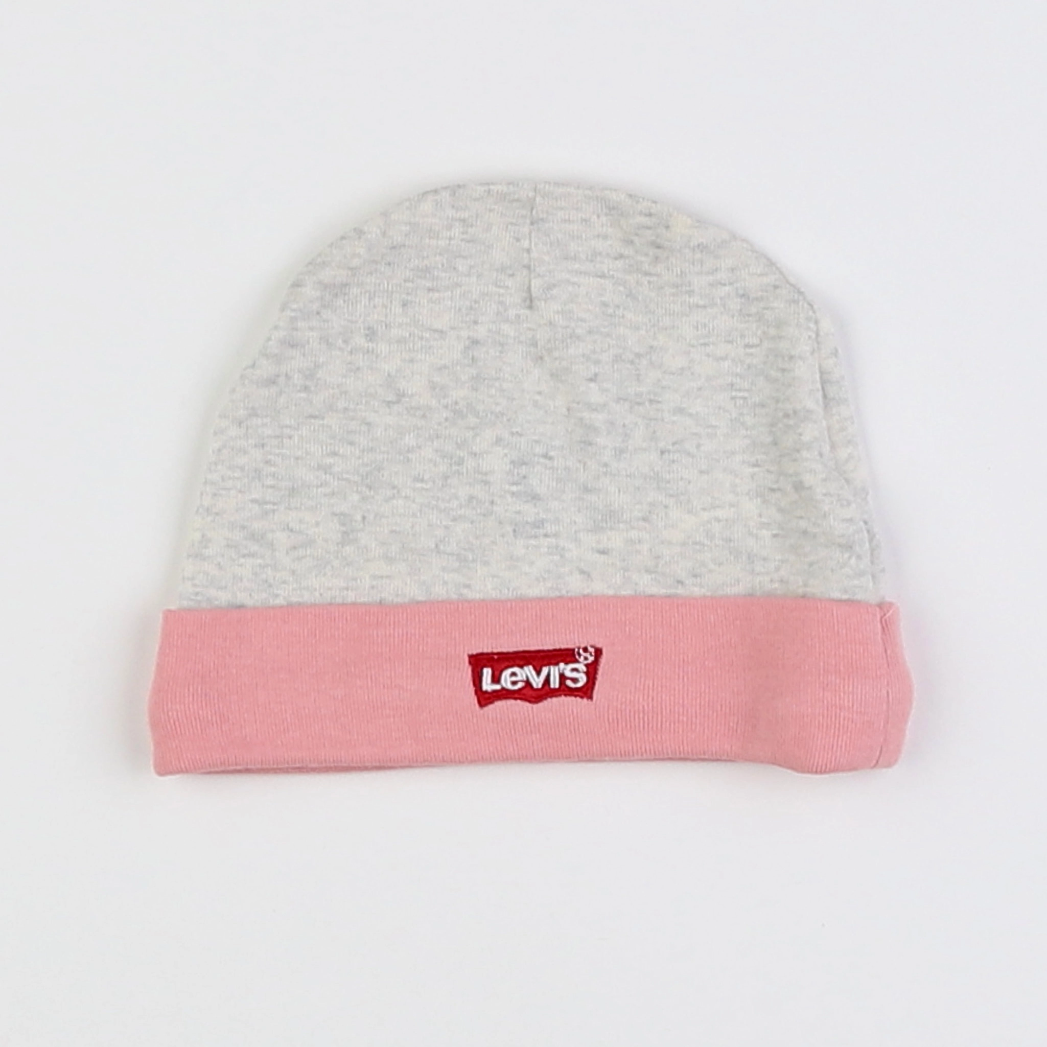 Levi's - bonnet gris, rose - 0/6 mois