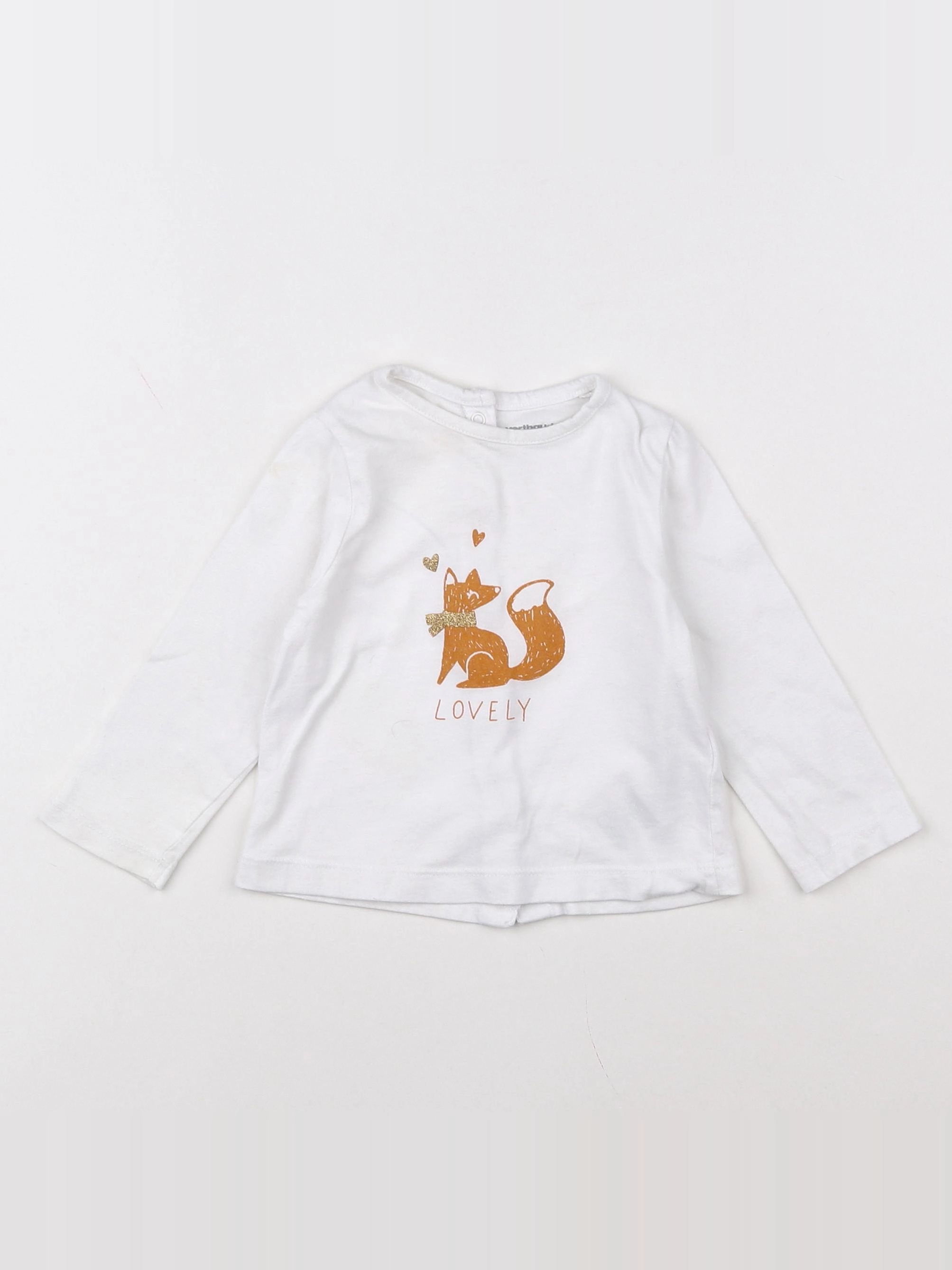Vertbaudet - tee-shirt blanc - 9 mois