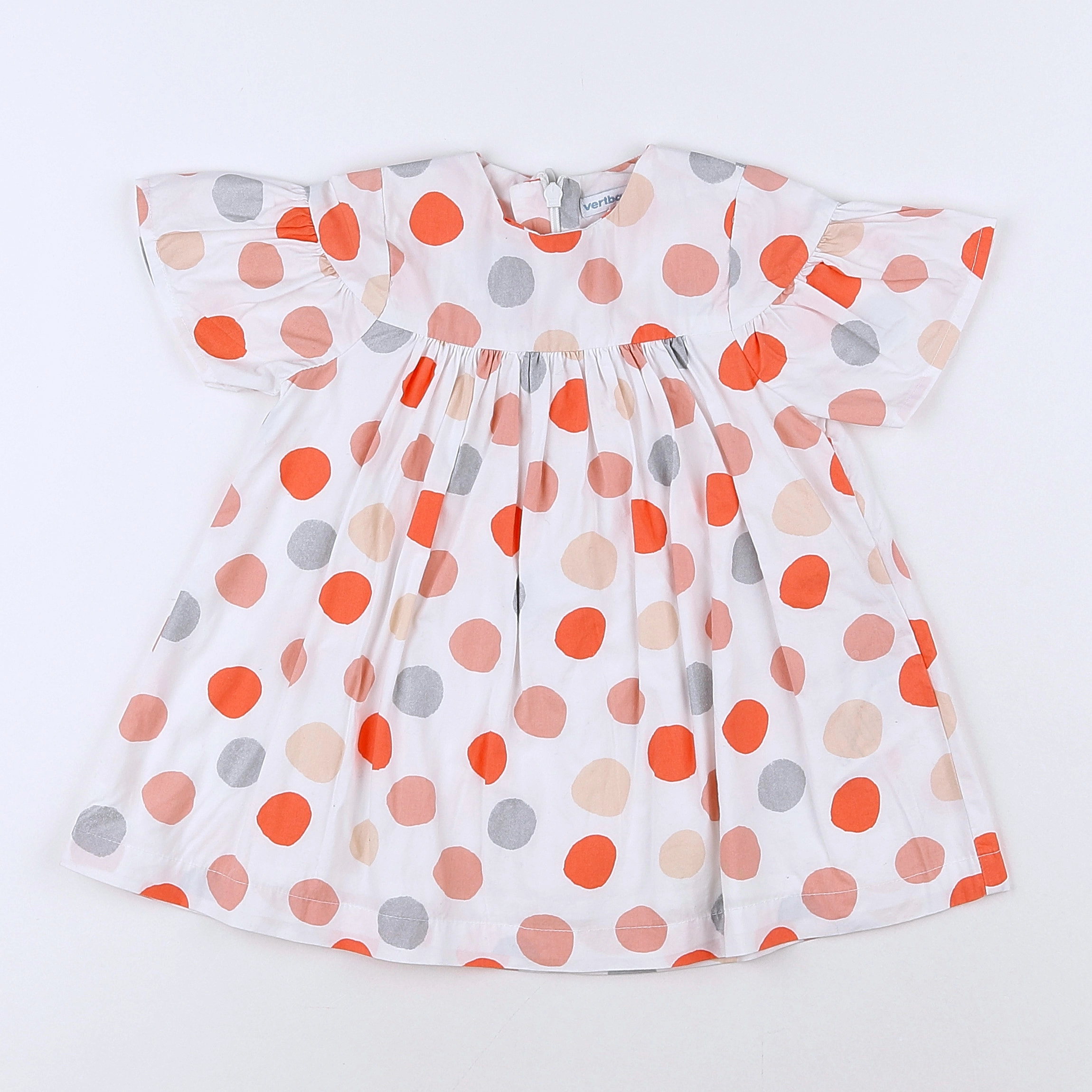 Vertbaudet - robe blanc, orange - 18 mois