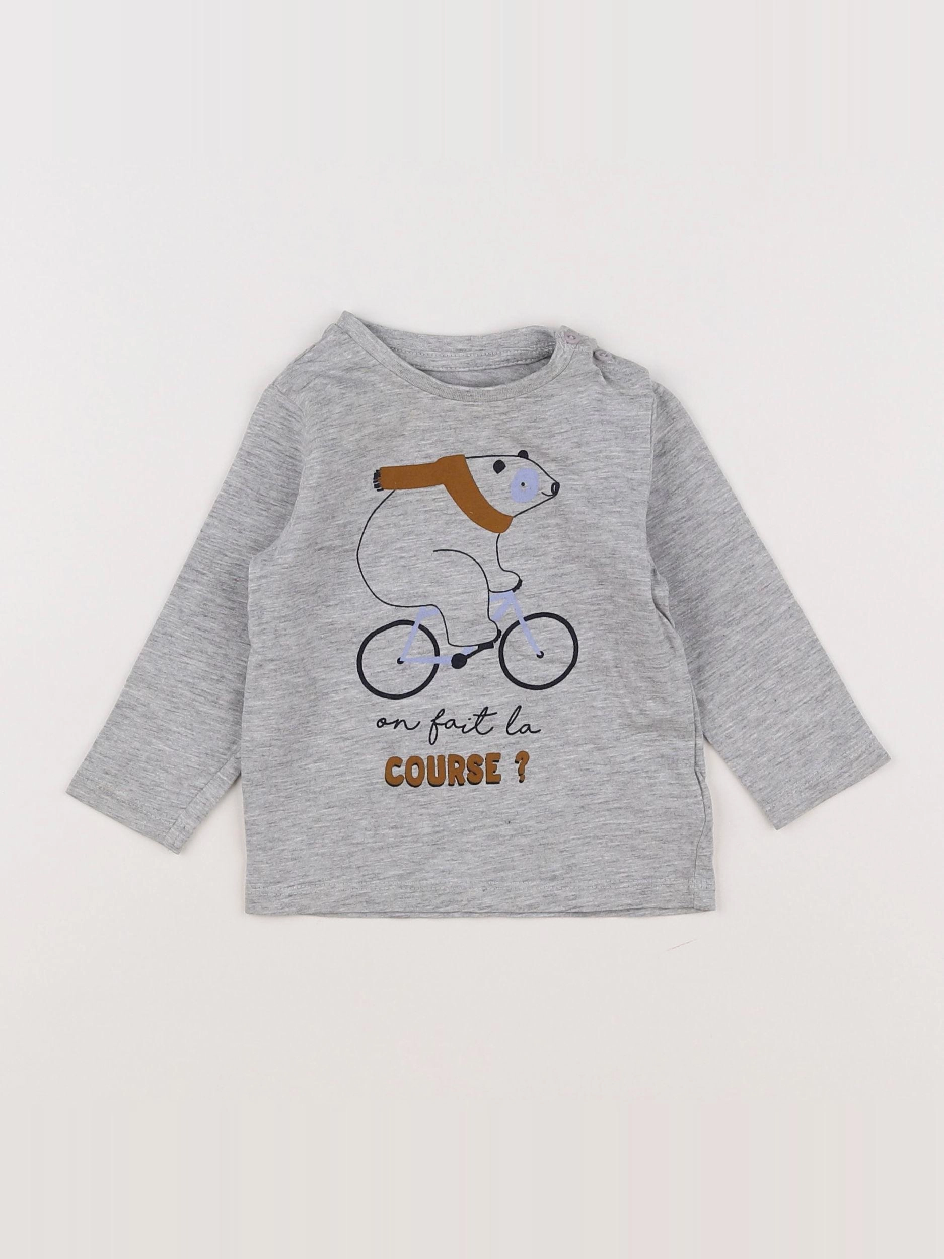 Vertbaudet - tee-shirt gris - 6 mois