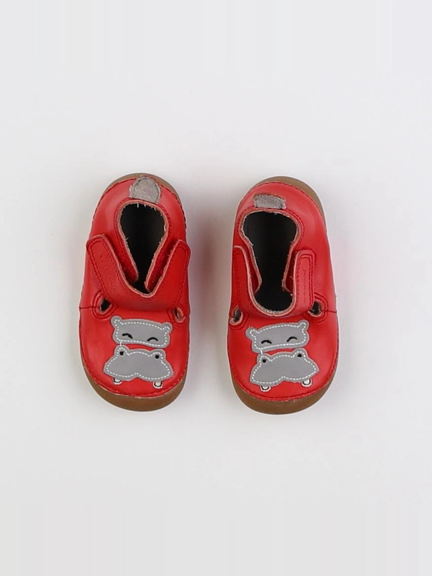 Vertbaudet - chaussons rouge, gris - pointure 19
