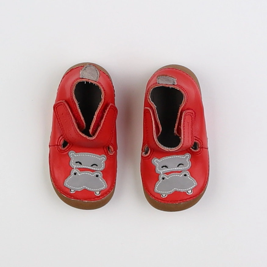 Vertbaudet - chaussons rouge, gris - pointure 19