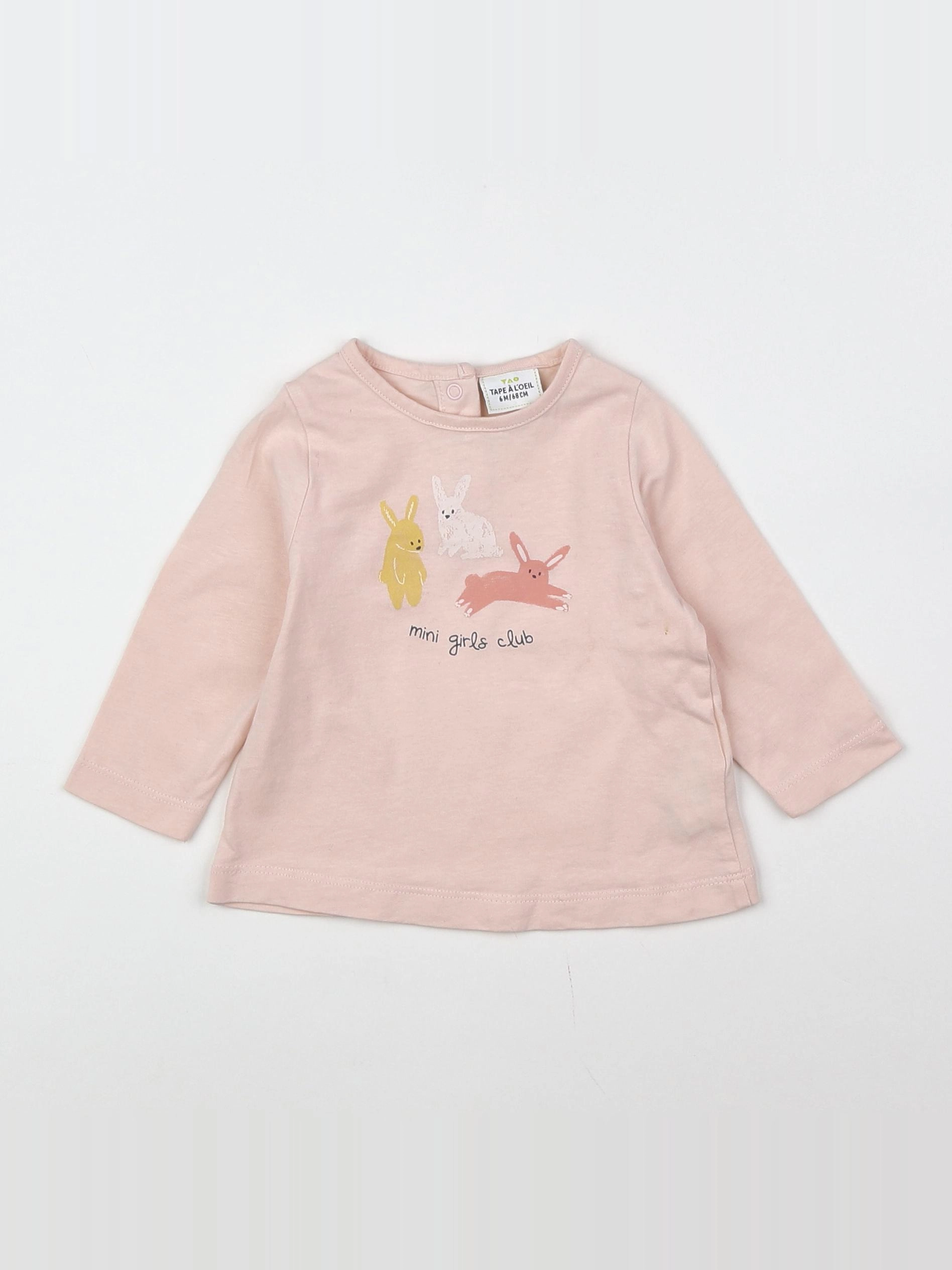 Tape à l'oeil - tee-shirt rose - 6 mois