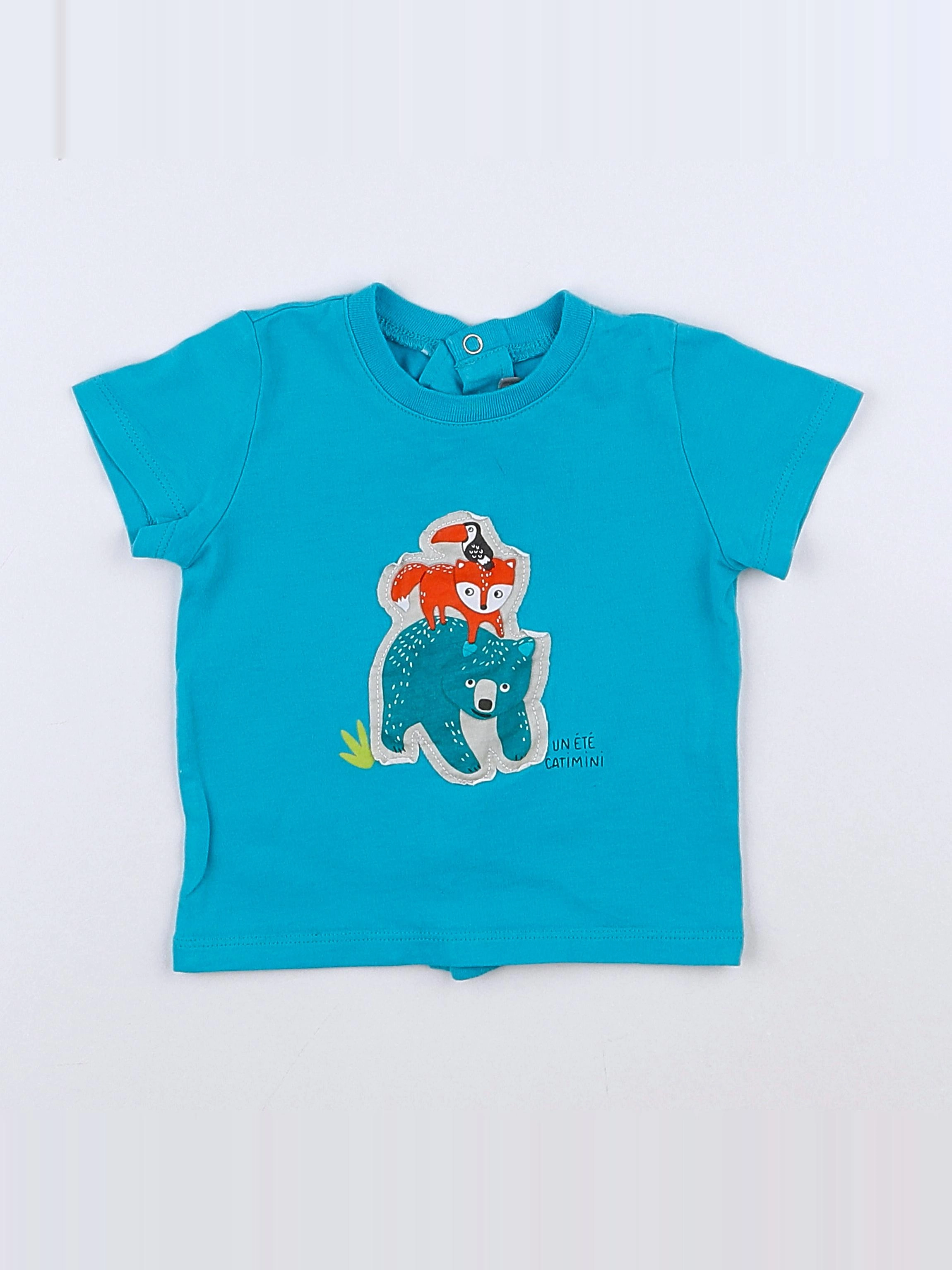 Catimini - tee-shirt bleu - 6 mois