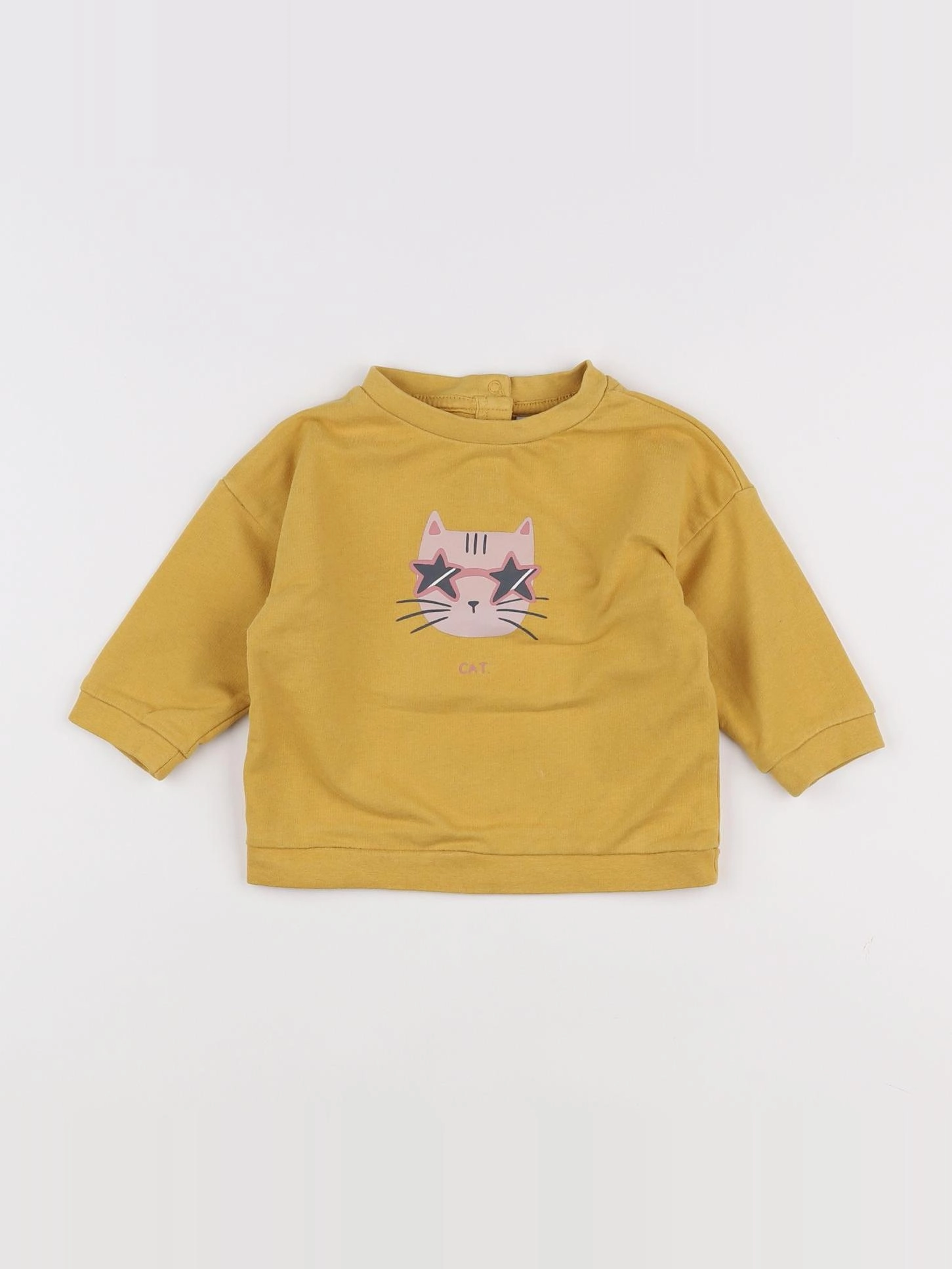 Vertbaudet - sweat jaune - 9 mois