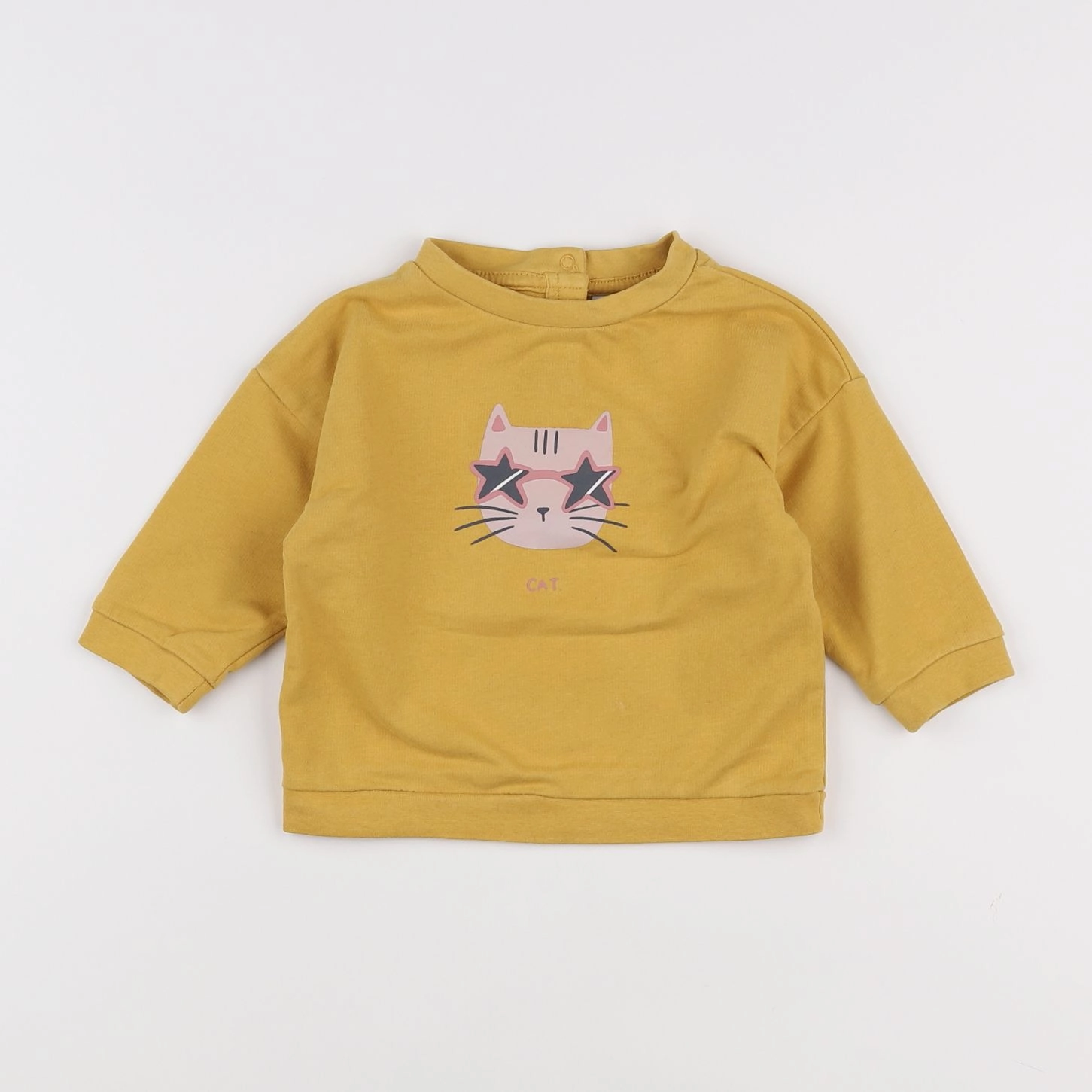 Vertbaudet - sweat jaune - 9 mois