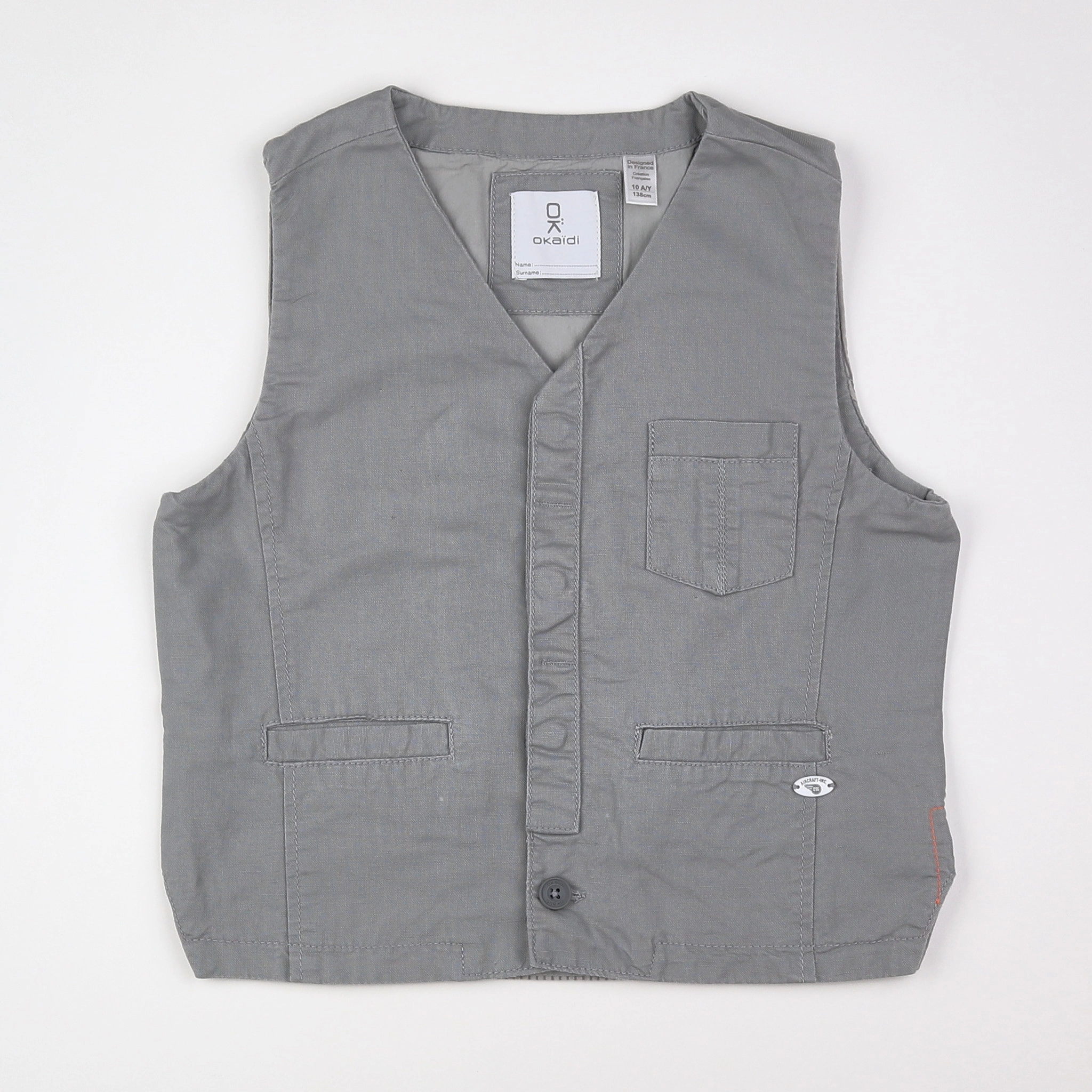 Okaidi - gilet gris - 10 ans