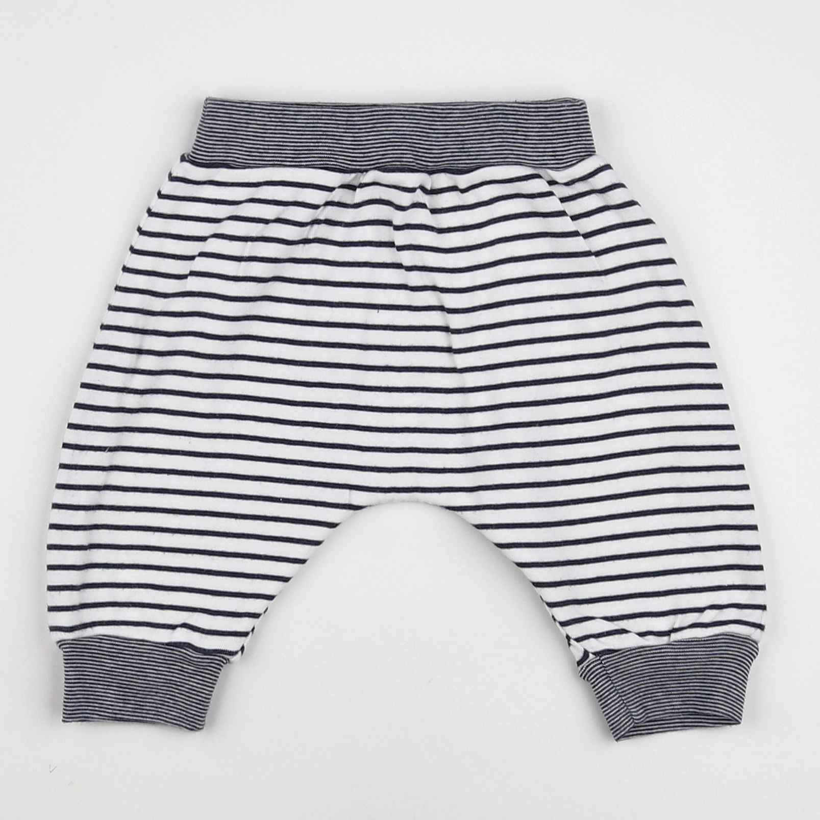 Petit Bateau - sarouel blanc, bleu - 6 mois