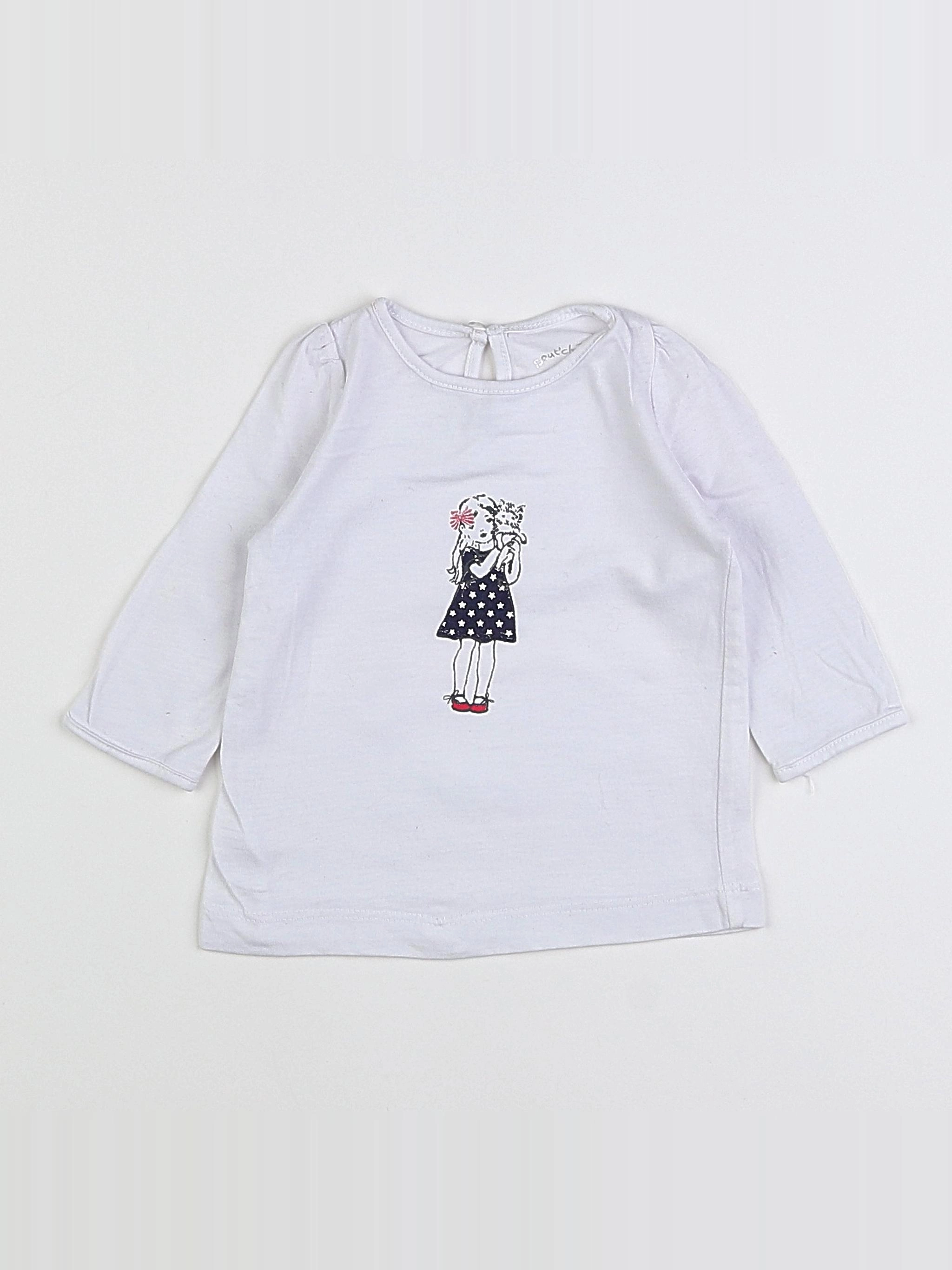Boutchou - tee-shirt blanc - 6 mois