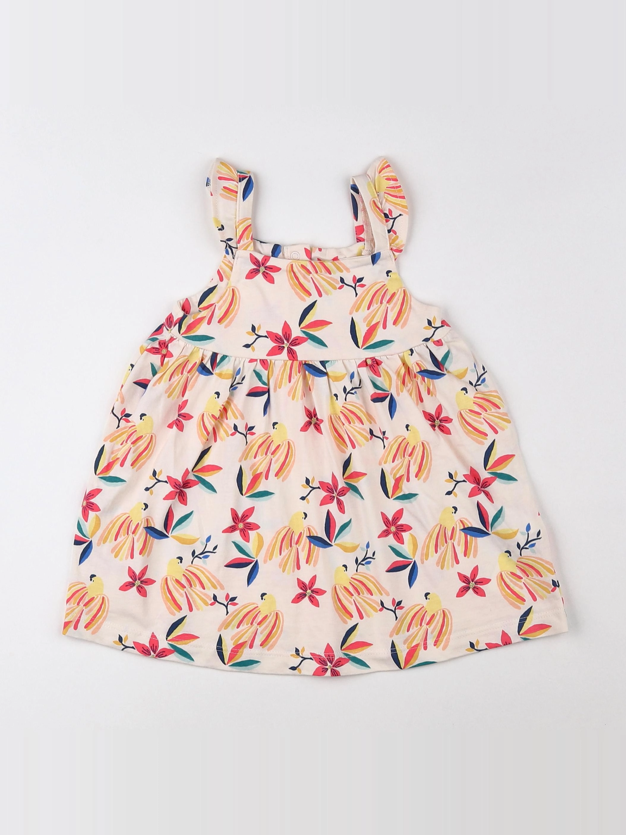 Tape à l'oeil - robe coton beige, multicolore - 12 mois