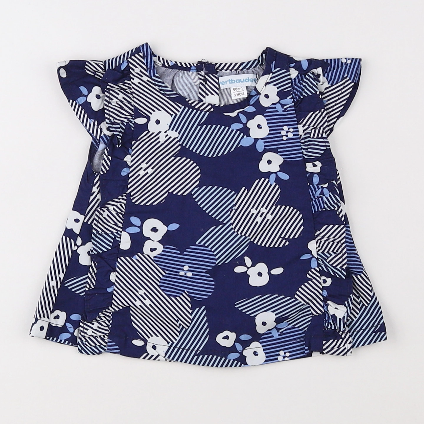 Vertbaudet - blouse bleu - 3 mois