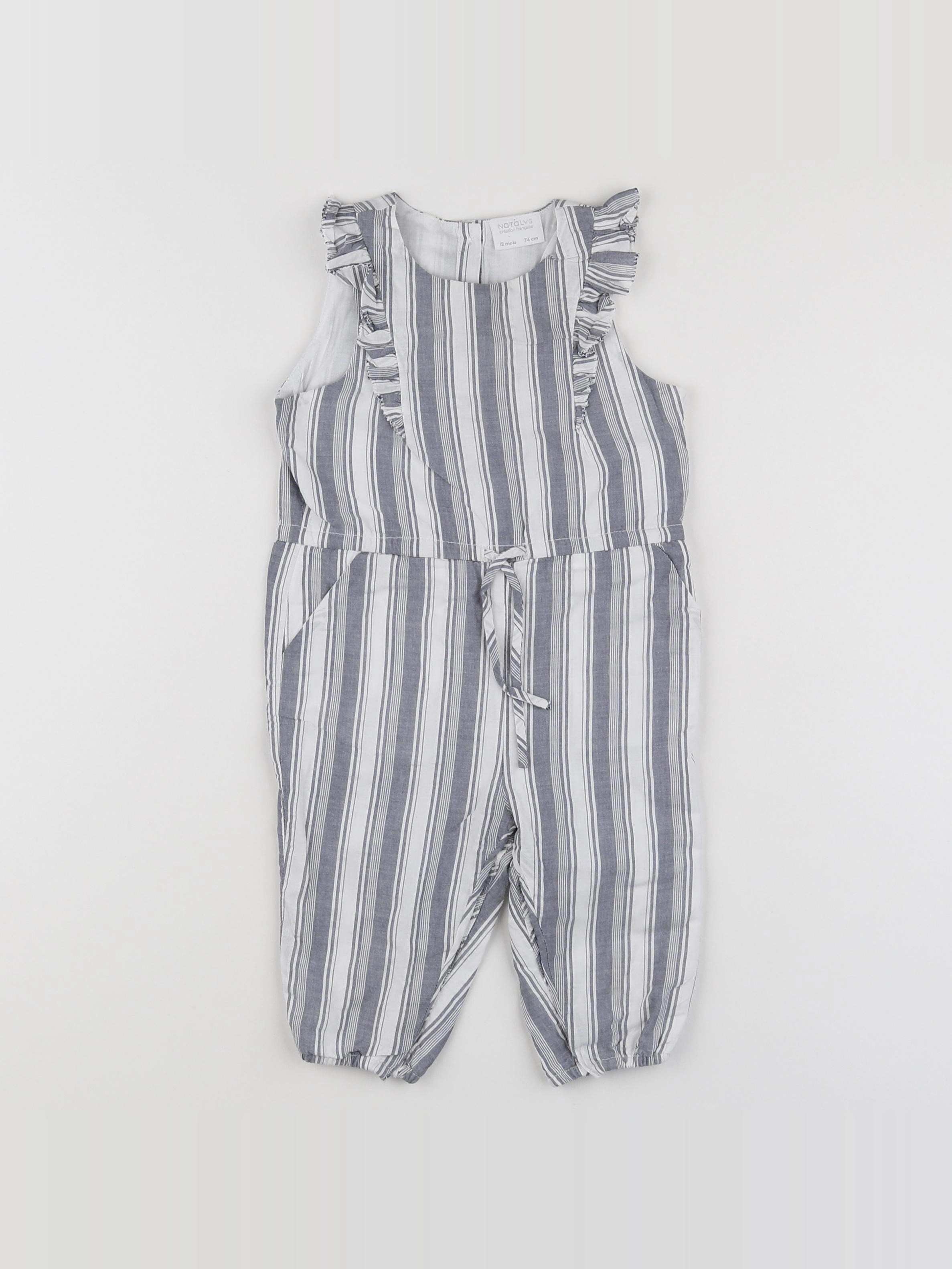 Natalys - combinaison blanc, gris - 12 mois