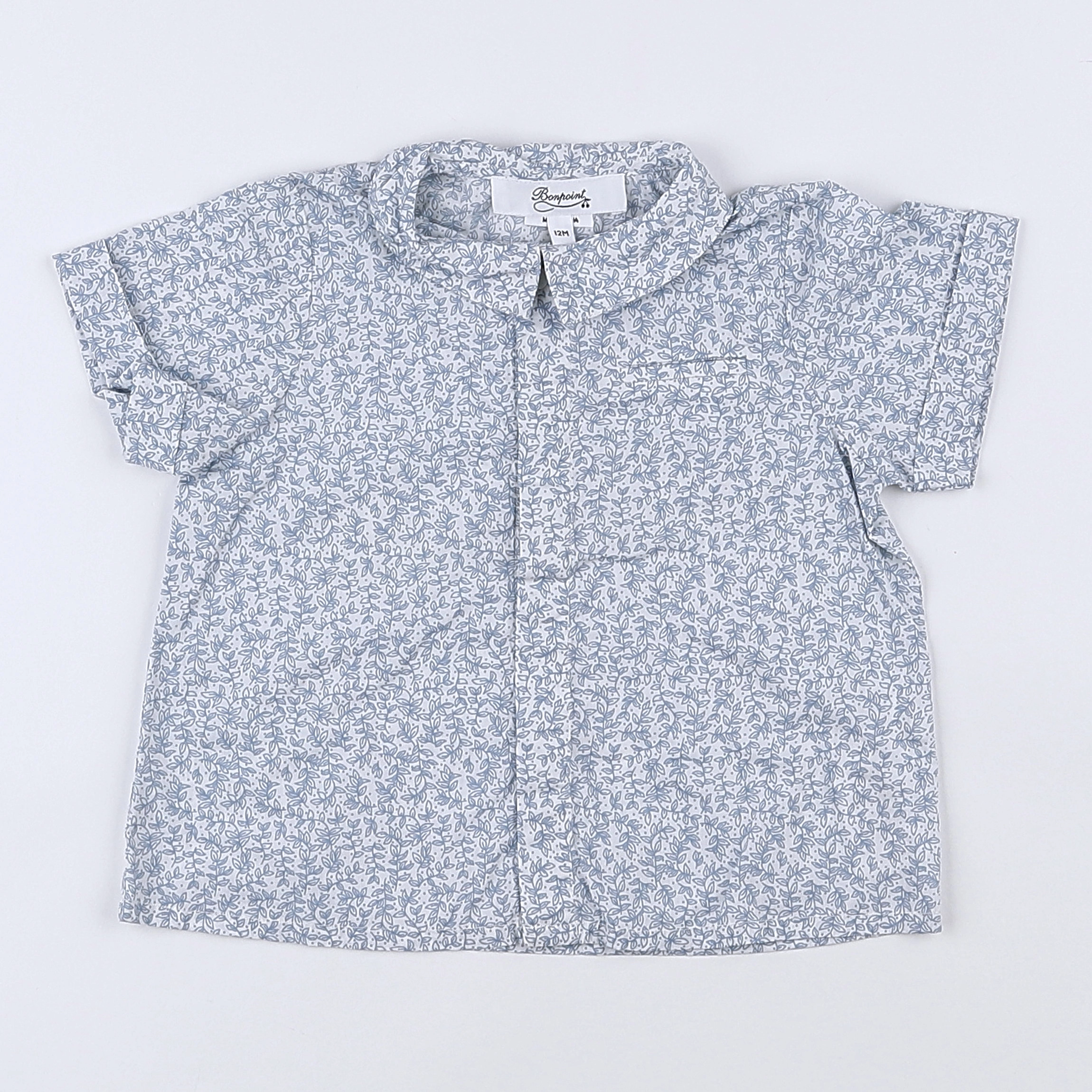 Bonpoint - chemise bleu - 12 mois