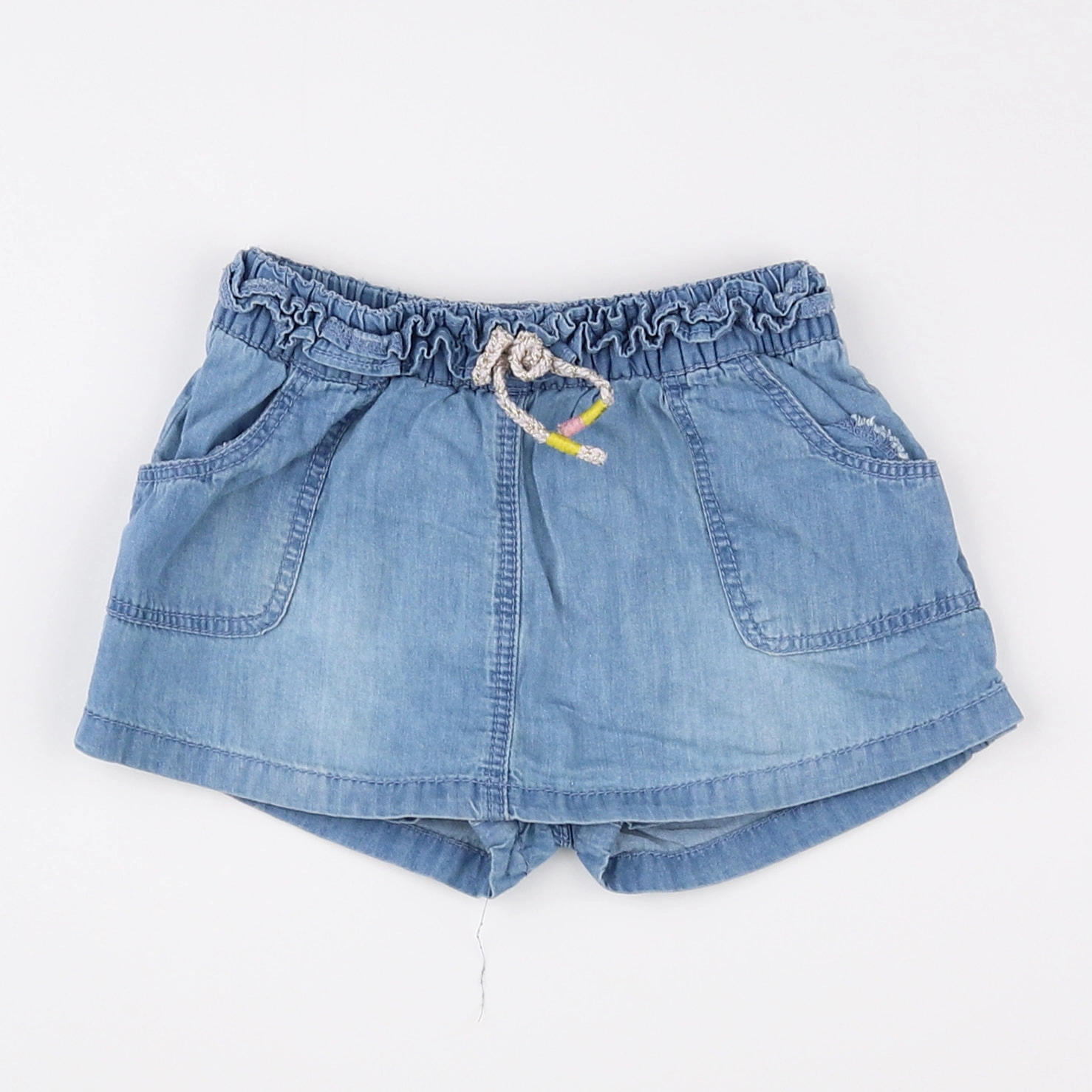 Vertbaudet - jupe short bleu - 18 mois