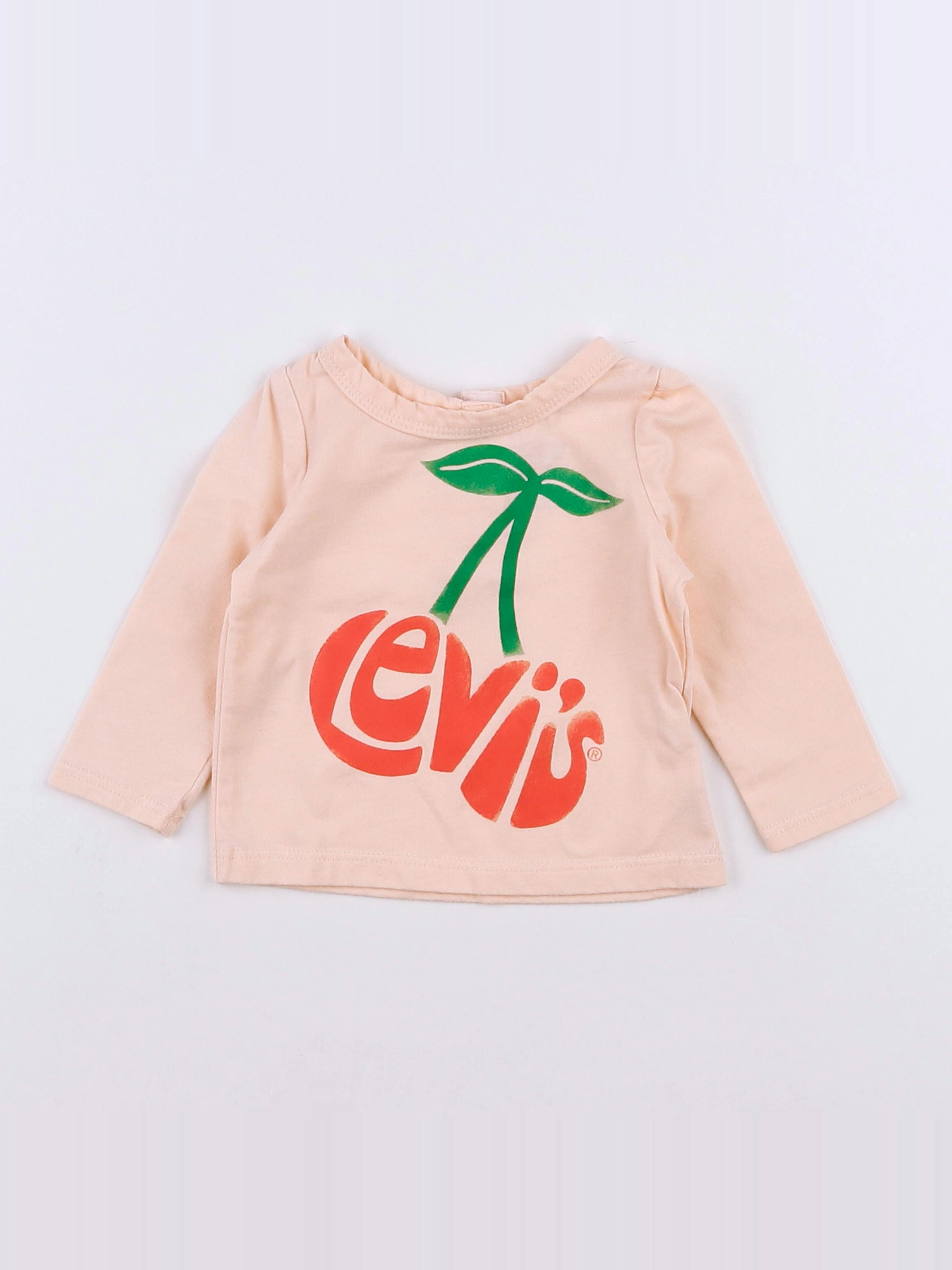 Levi's - tee-shirt orange, vert - 3 mois