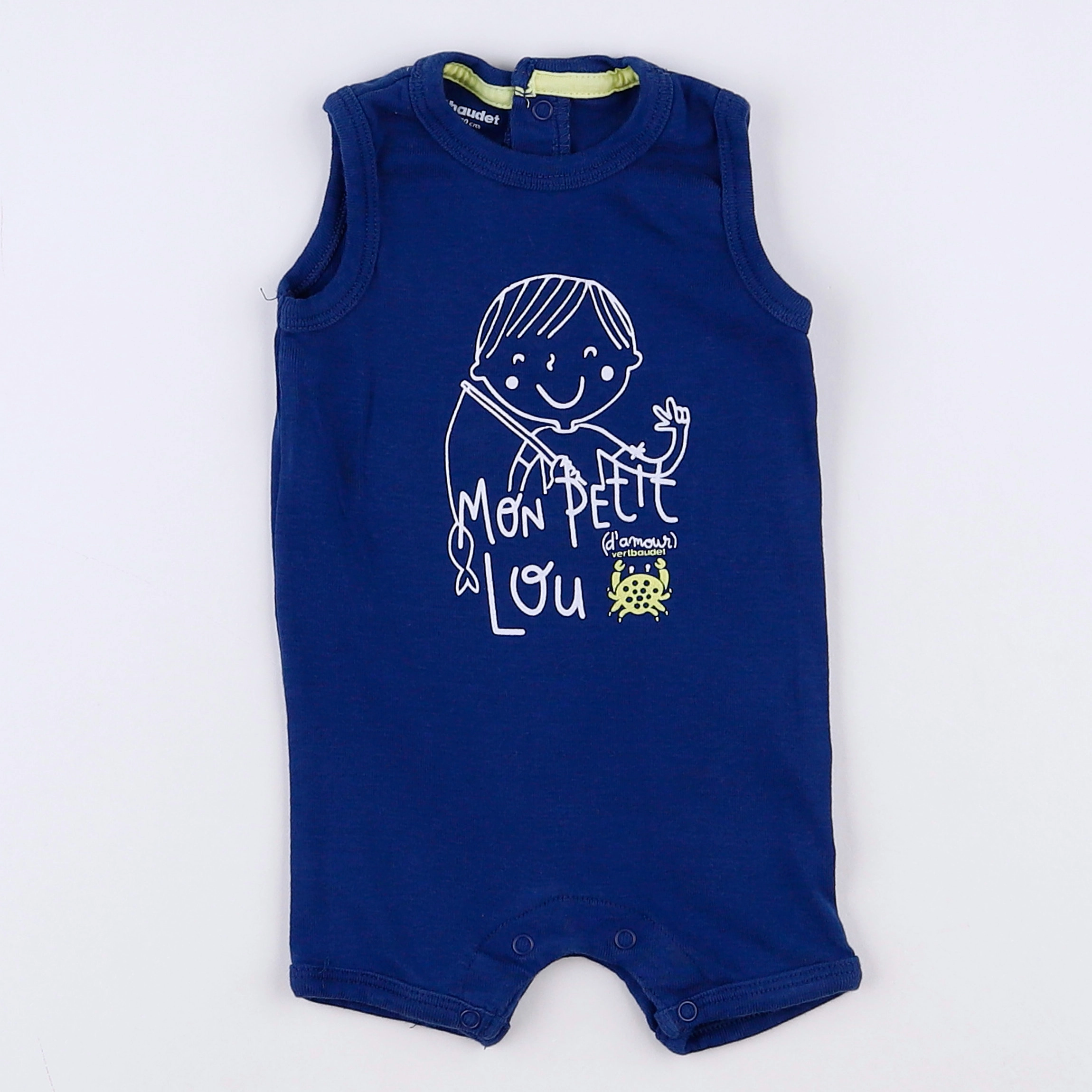 Vertbaudet - pyjama coton bleu - 3 mois