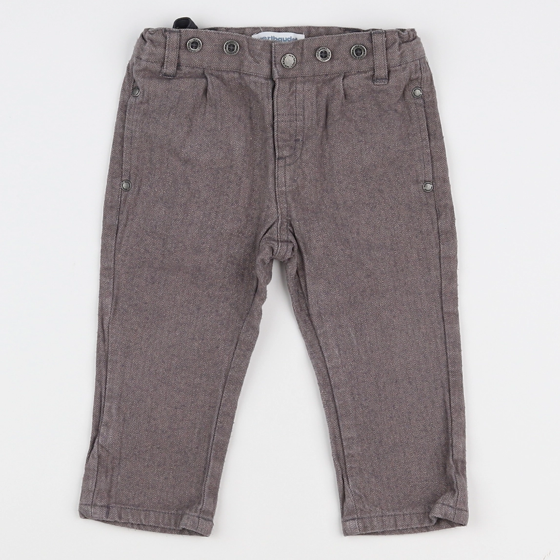 Vertbaudet - pantalon taupe - 12 mois