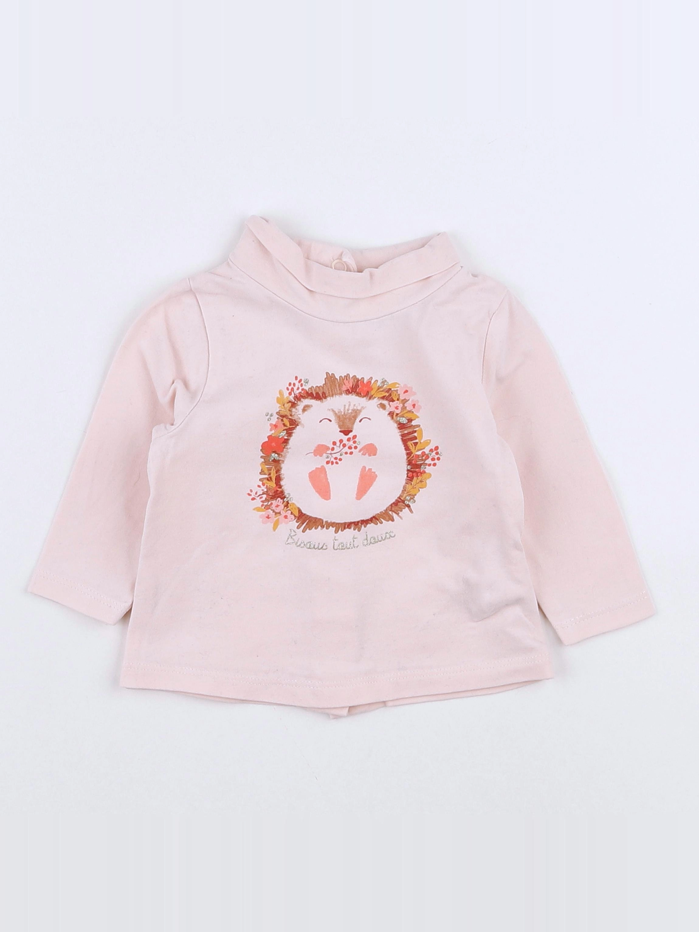 Tape à l'oeil - tee-shirt rose - 3 mois