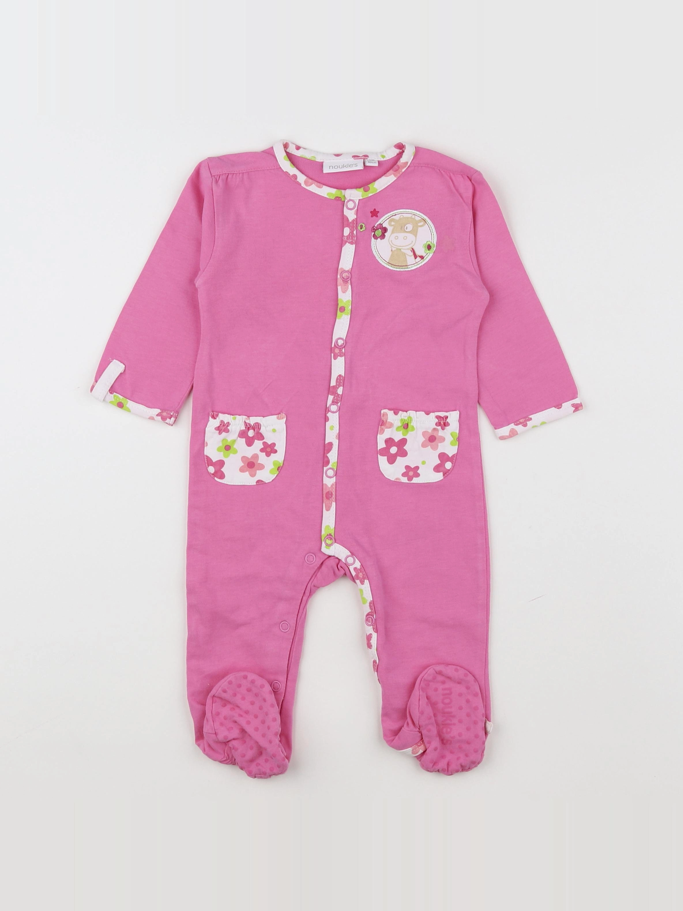 Noukie's - pyjama rose, blanc - 12 mois
