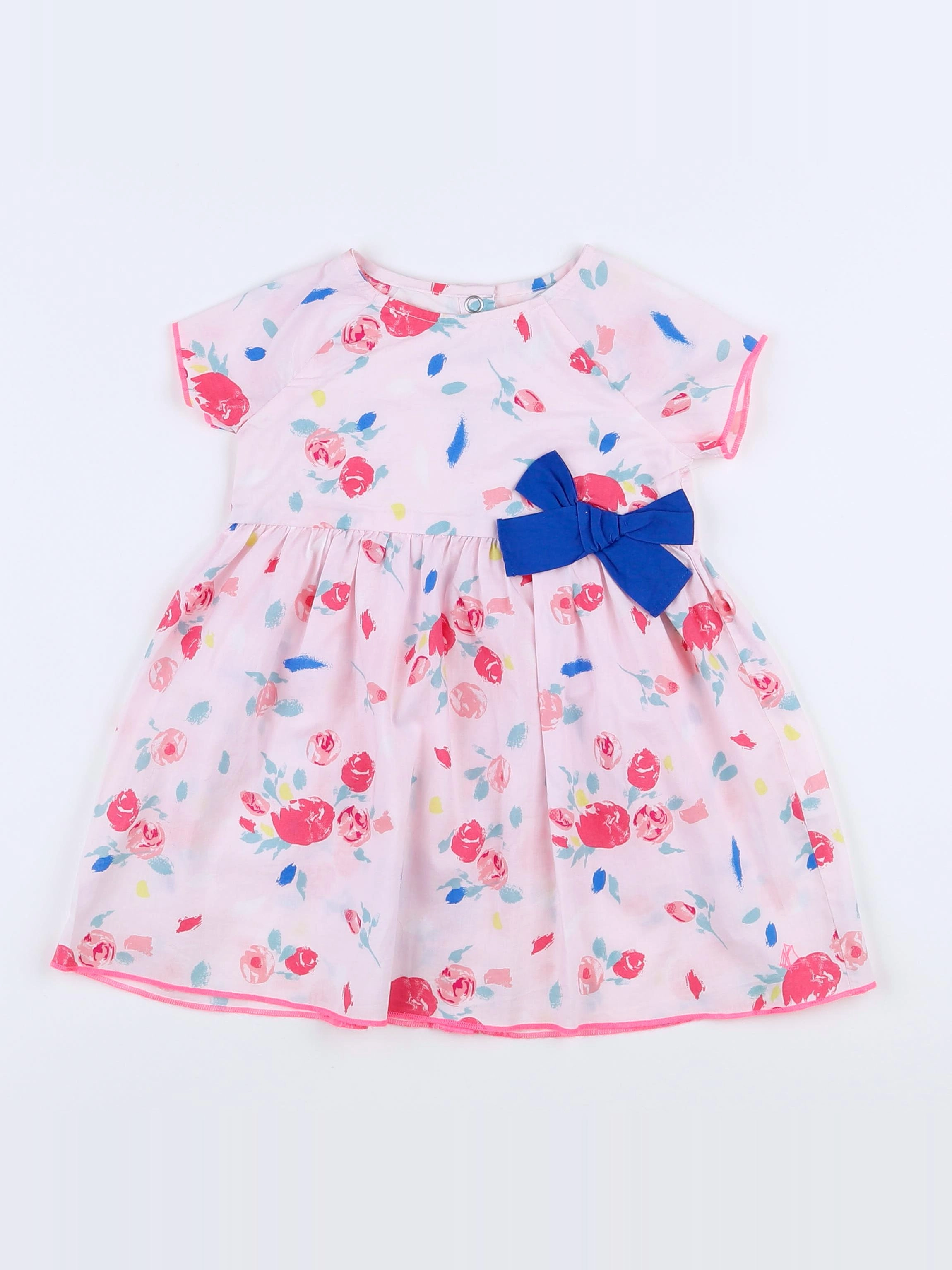 Petit Bateau - robe rose, multicolore - 12 mois