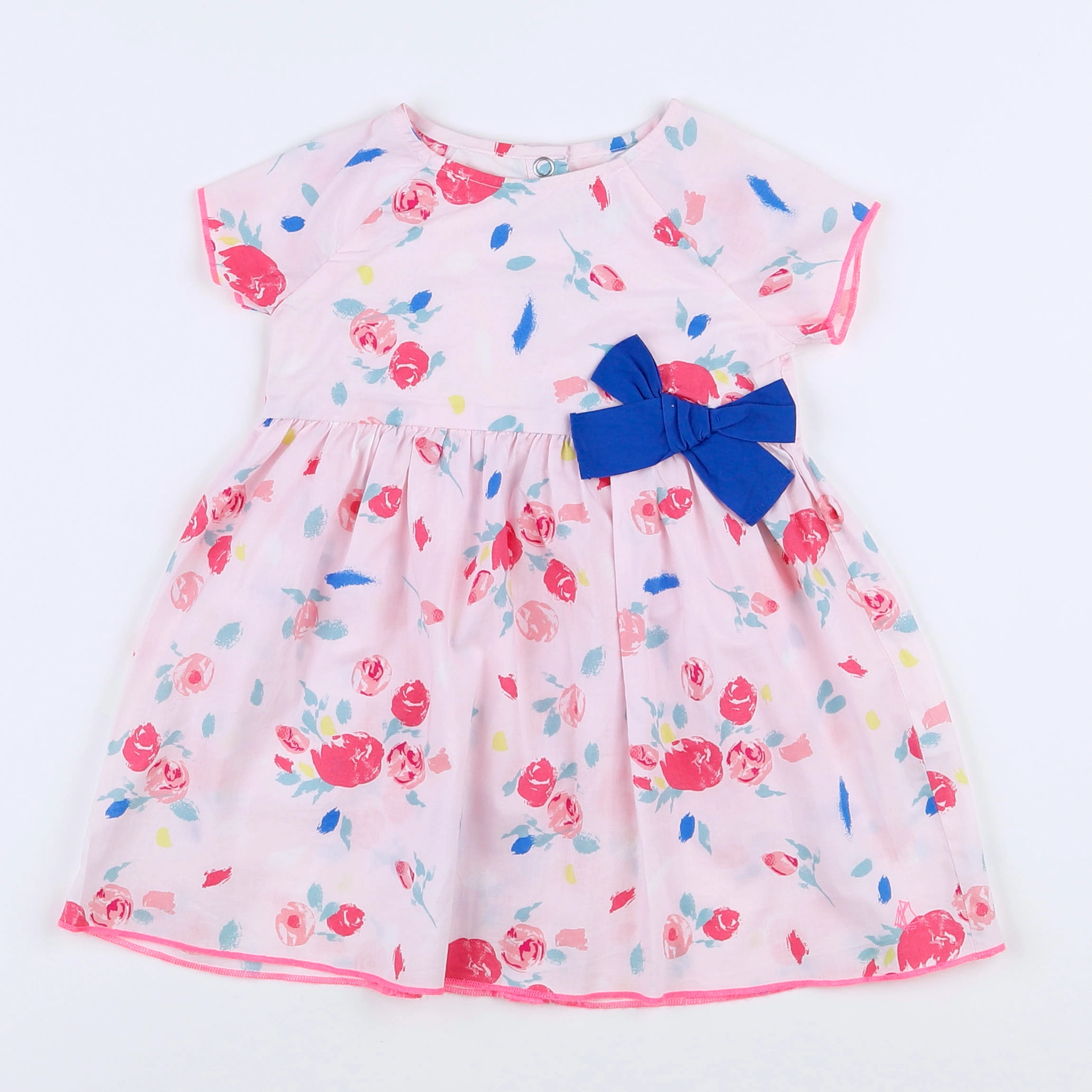 Petit Bateau - robe rose, multicolore - 12 mois