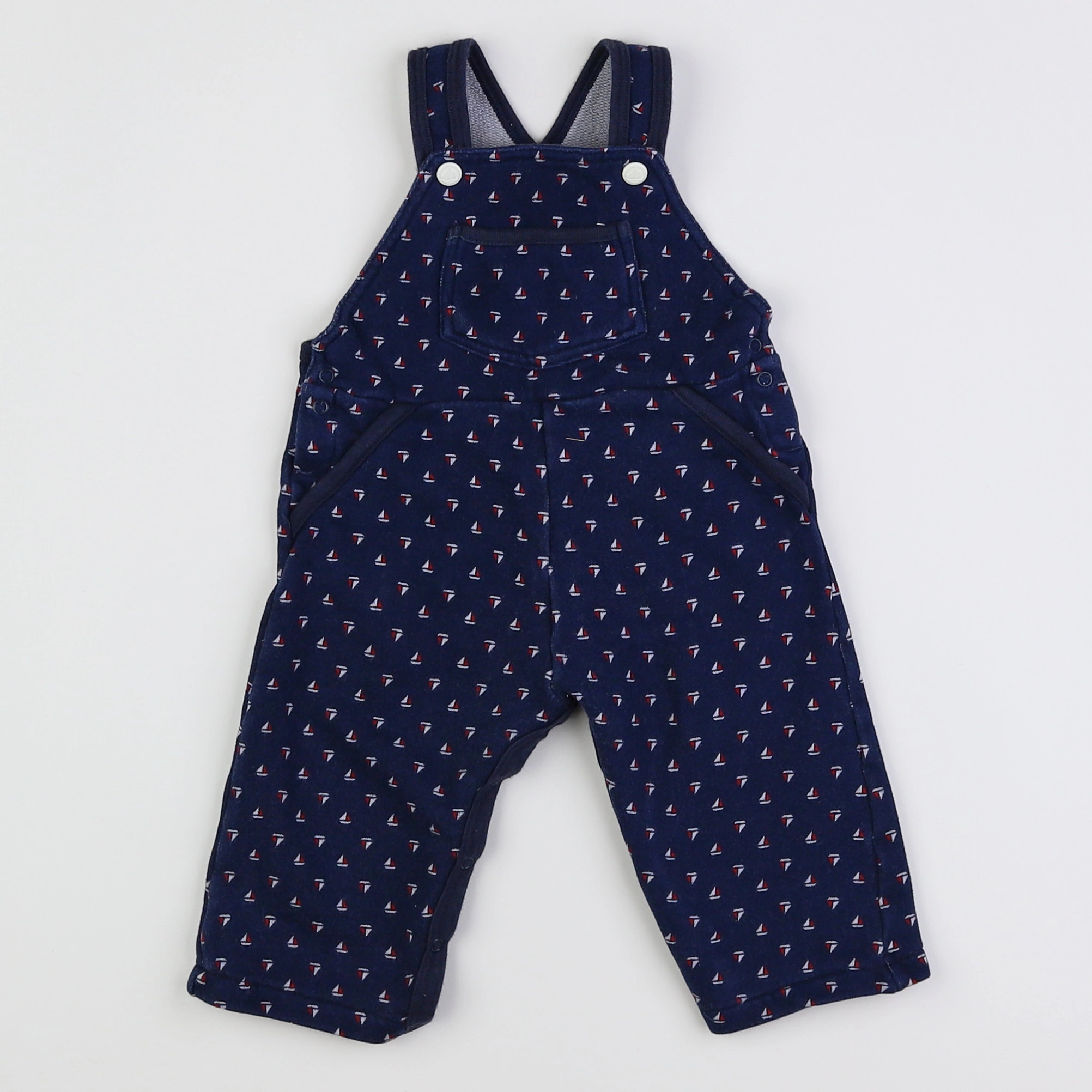 Petit Bateau - salopette bleu - 12 mois