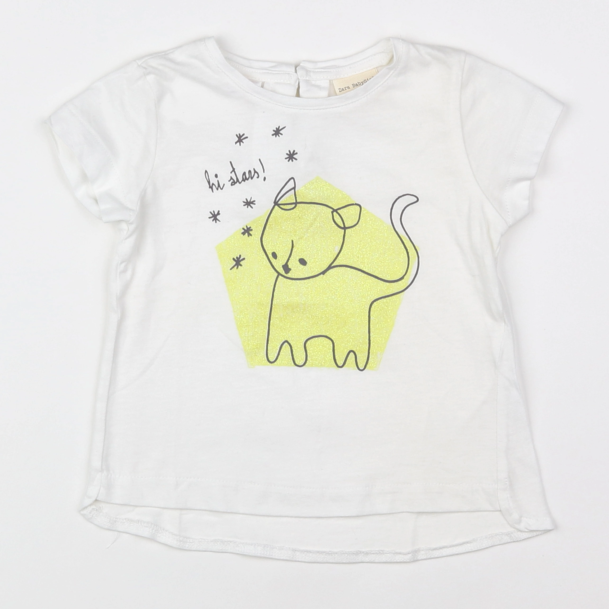 Zara - tee-shirt blanc, jaune - 9/12 mois