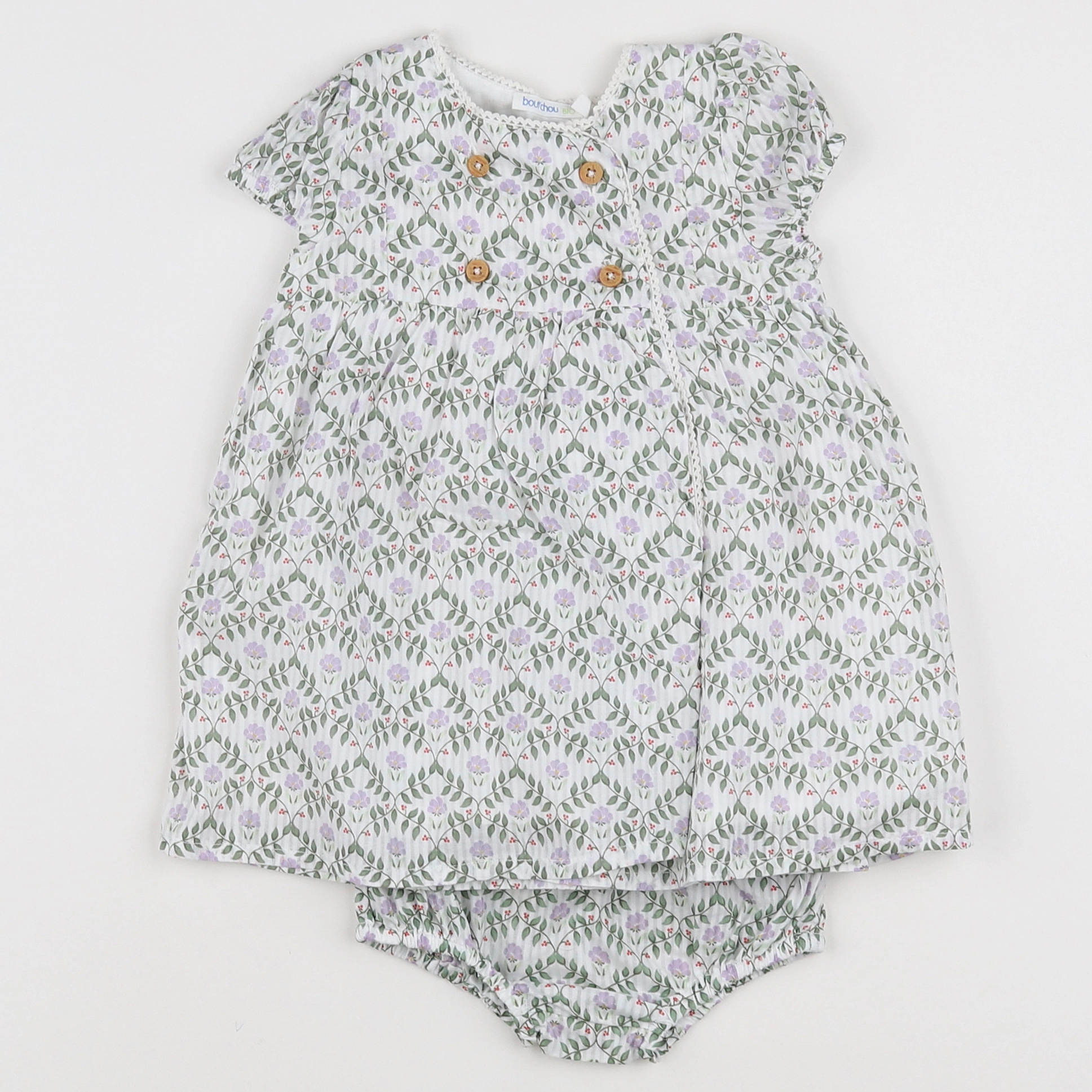 Boutchou - robe vert - 3 mois