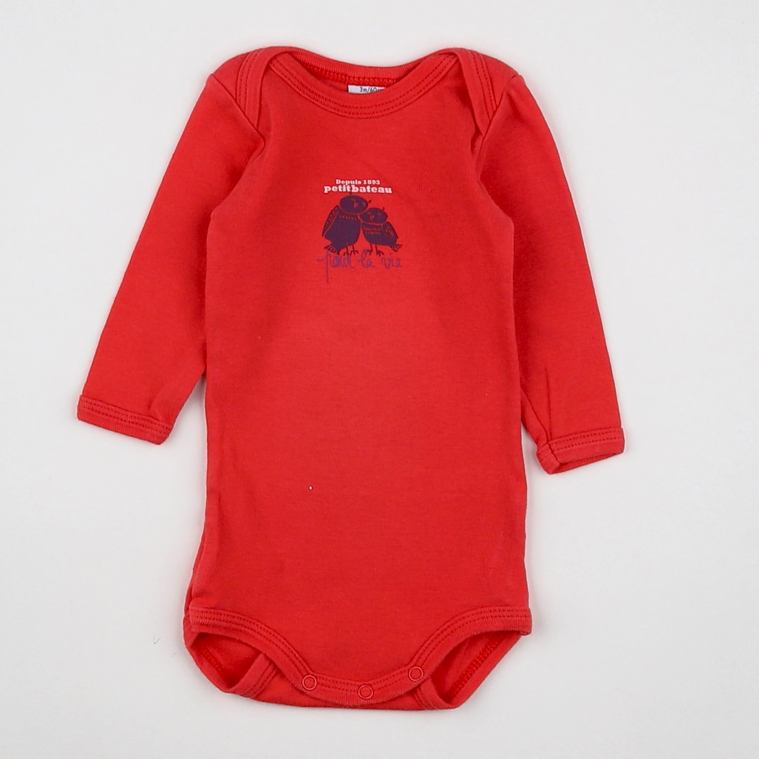 Petit Bateau - body rouge - 3 mois