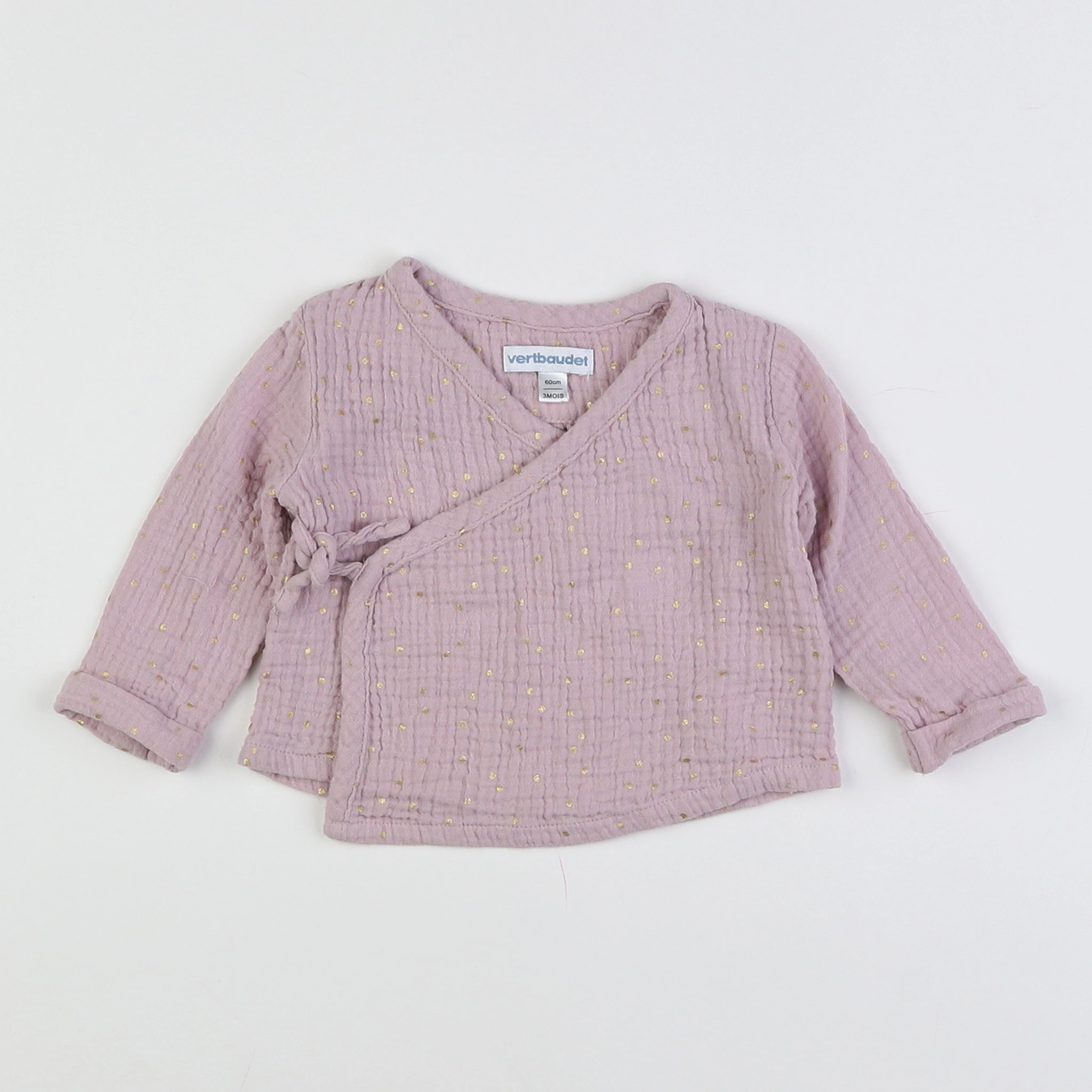 Vertbaudet - blouse violet, or - 3 mois