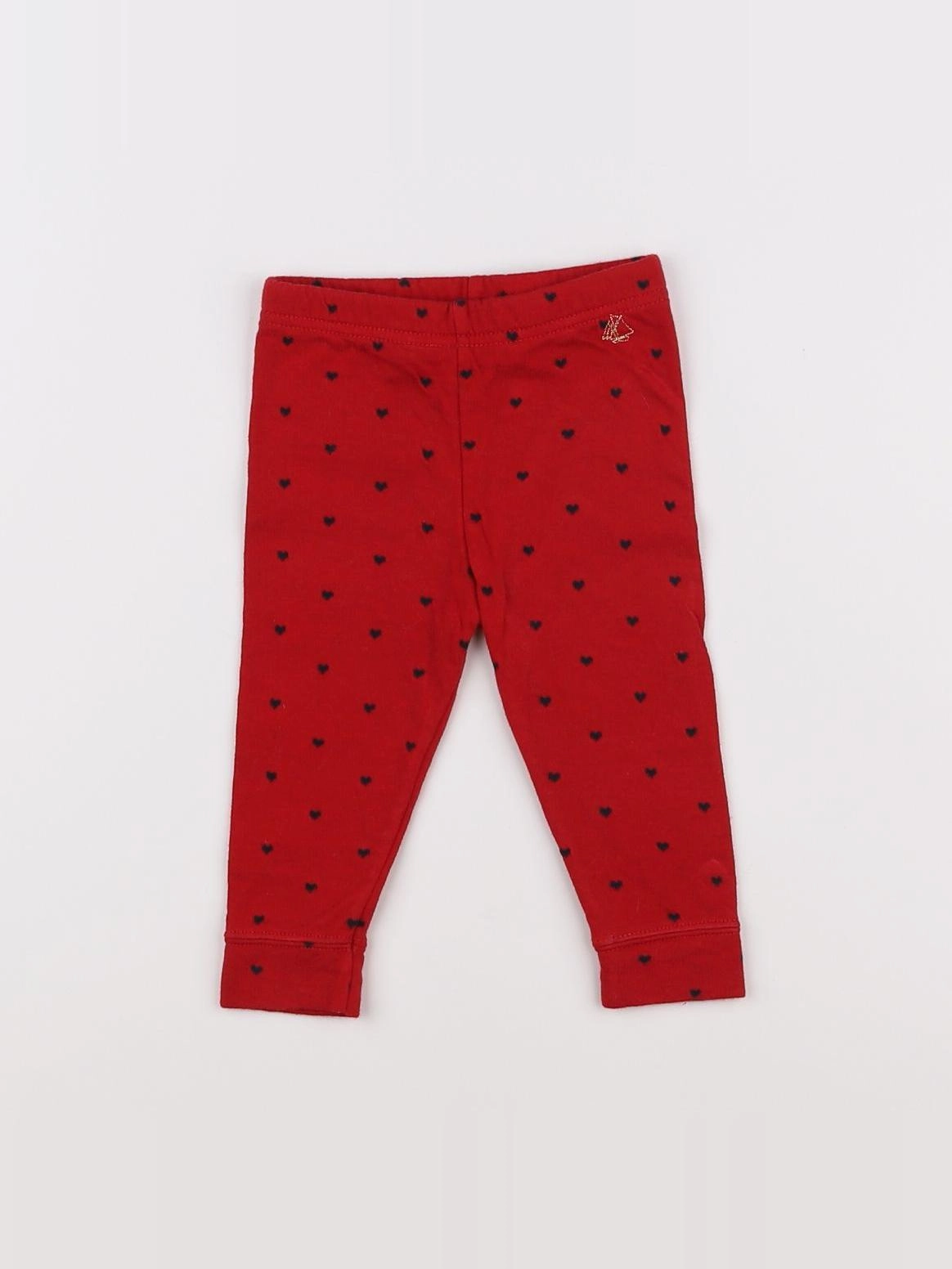 Petit Bateau - legging rouge, bleu - 6 mois